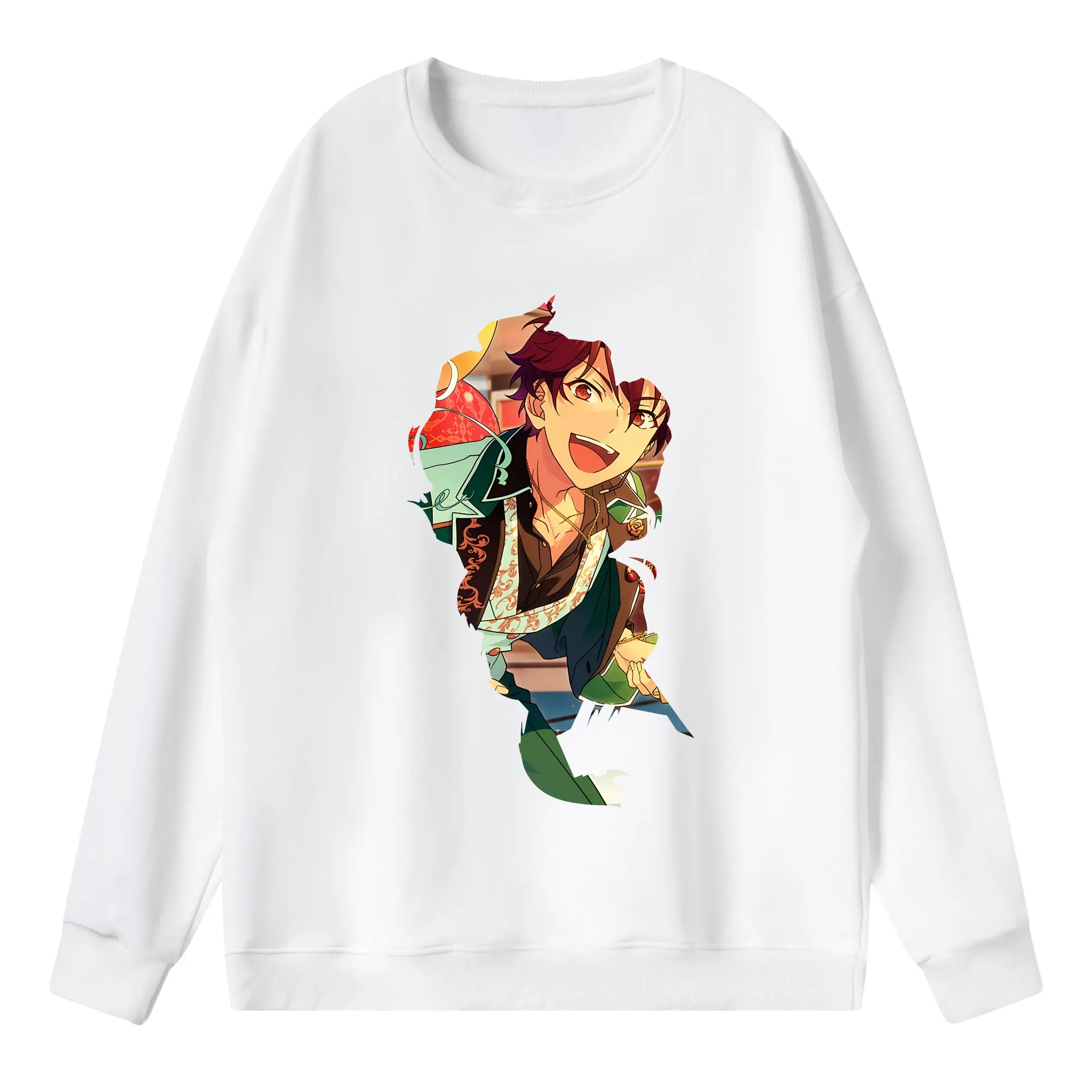 あんさん ぶる グッズ 流星隊 守沢千秋 - 薄手 クルーネック スウェット 裏毛260g · ポリエステル 春秋向け カジュアル 男女兼用 · トレーナー デイリー スポーツ 散歩に最適