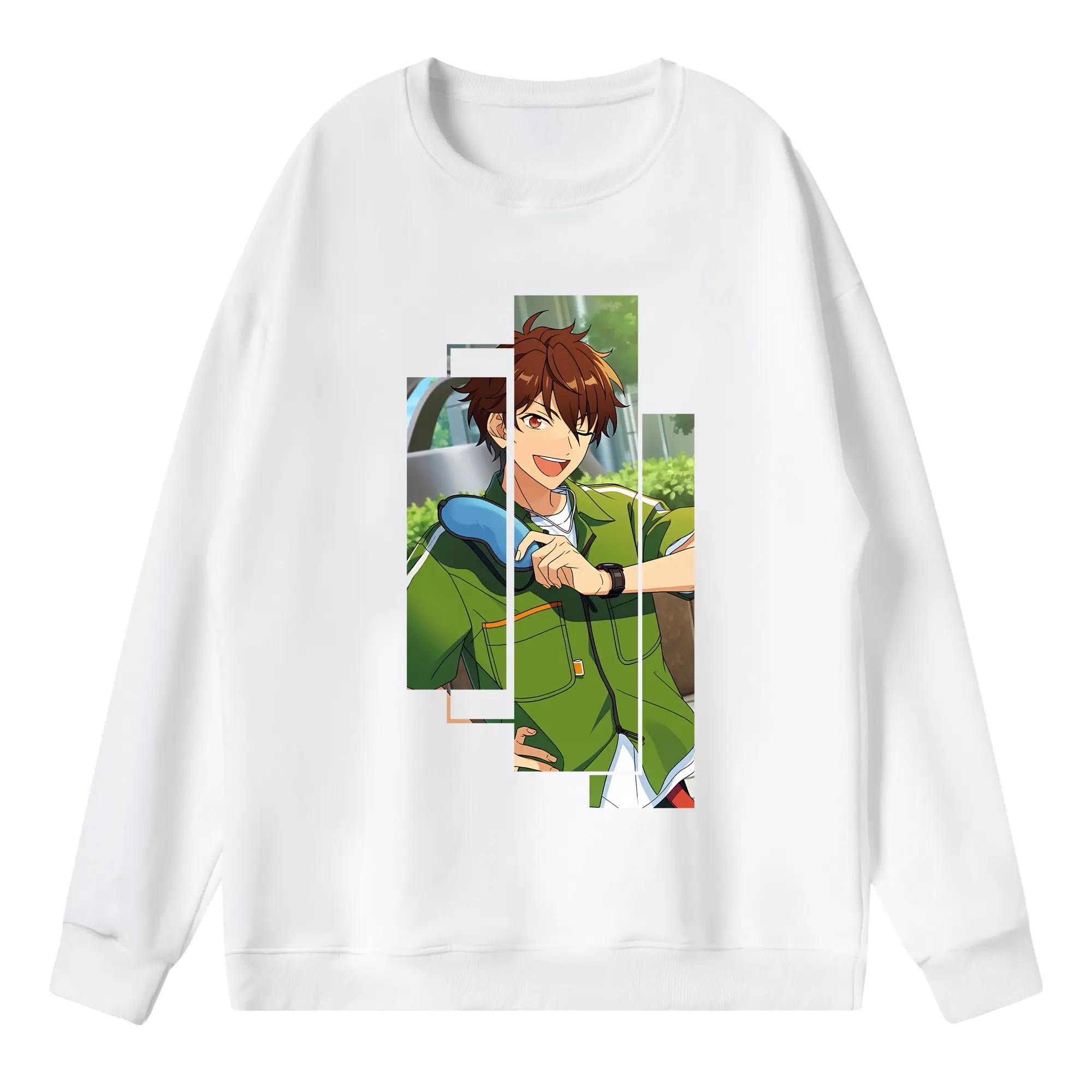 あんさん ぶる グッズ 流星隊 守沢千秋 - 薄手 クルーネック スウェット 裏毛260g · ポリエステル 春秋向け カジュアル 男女兼用 · トレーナー デイリー スポーツ 散歩に最適