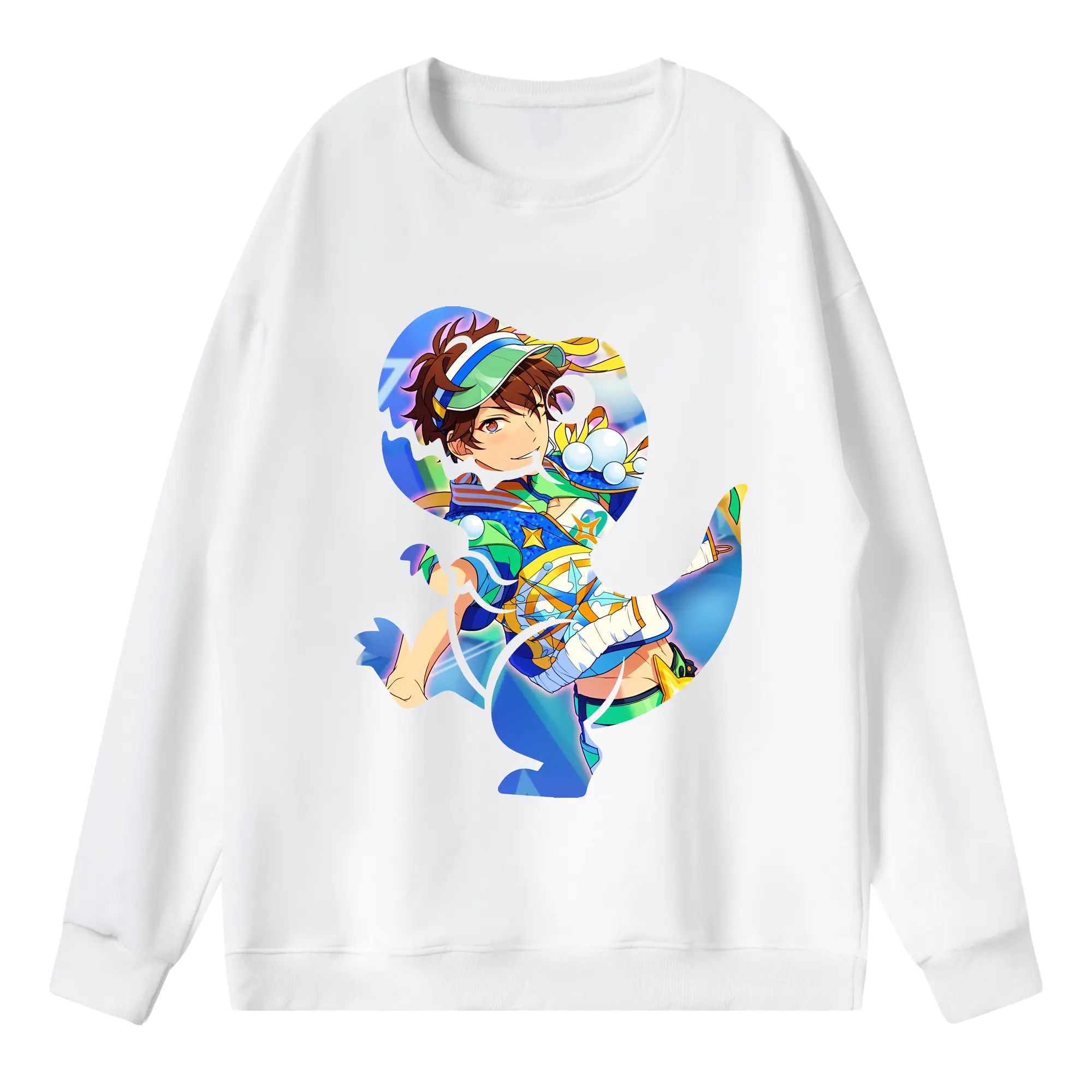 あんさん ぶる グッズ 流星隊 守沢千秋 - 薄手 クルーネック スウェット 裏毛260g · ポリエステル 春秋向け カジュアル 男女兼用 · トレーナー デイリー スポーツ 散歩に最適