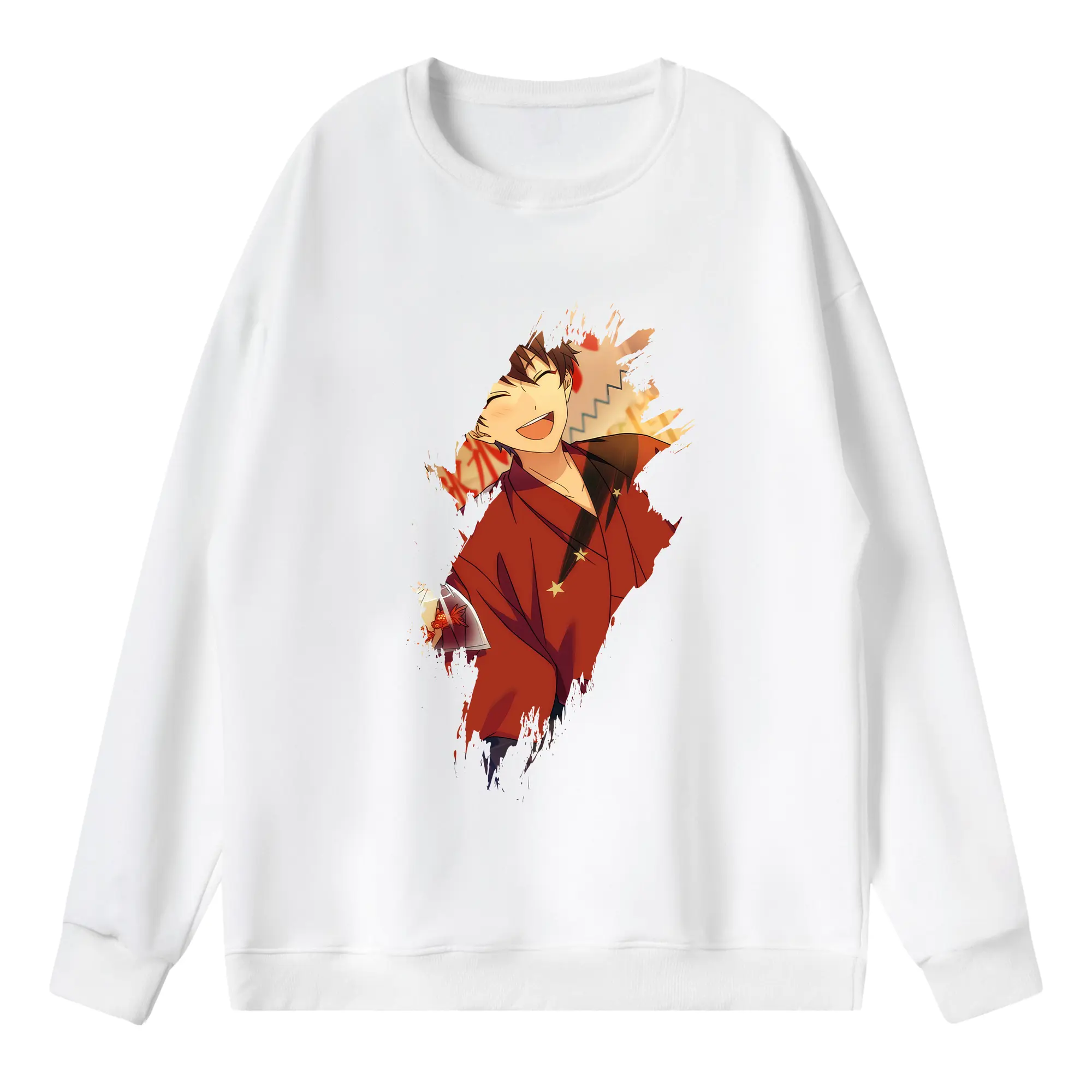 あんさん ぶる グッズ 流星隊 守沢千秋 - 薄手 クルーネック スウェット 裏毛260g · ポリエステル 春秋向け カジュアル 男女兼用 · トレーナー デイリー スポーツ 散歩に最適