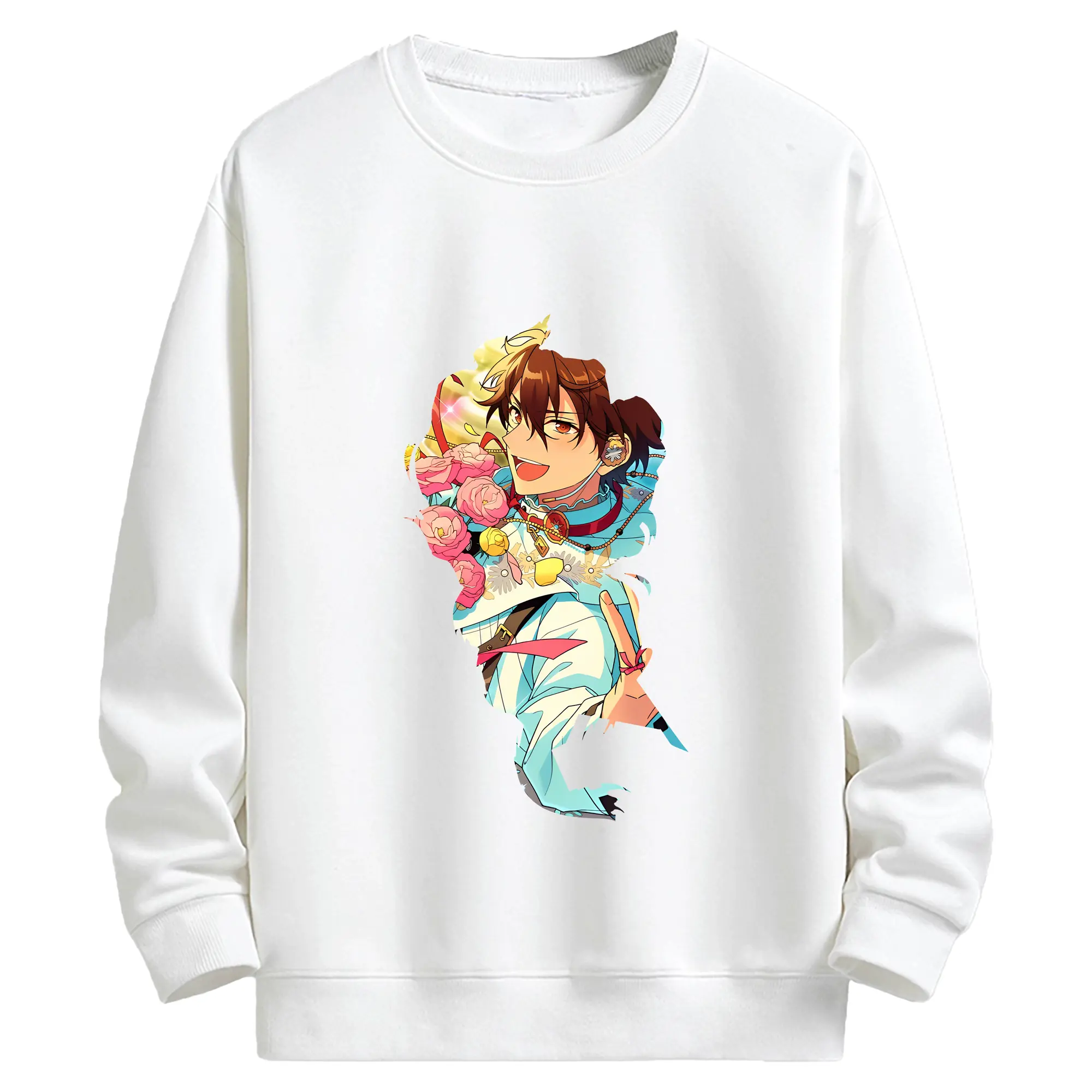 あんさん ぶる グッズ 流星隊 守沢千秋 - キッズ クルーネックスウェットシャツ ・ フロントプリント ・ 綿80％ ポリエステル20％ ・ 快適 通学 スポーツ 日常使い お散歩用