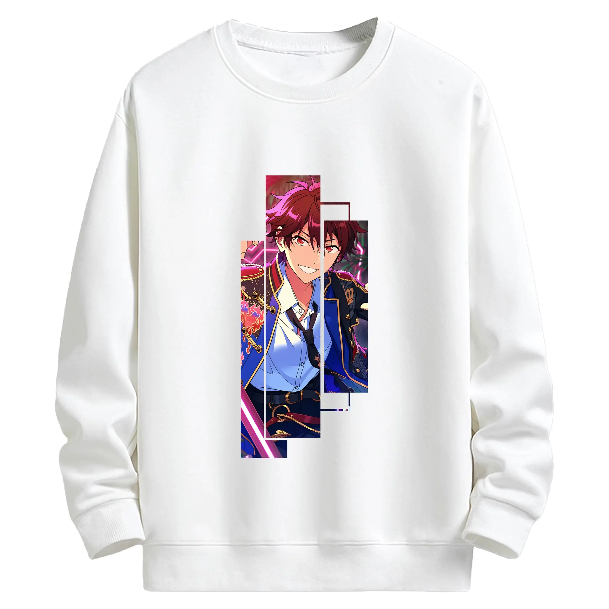 あんさん ぶる グッズ 流星隊 守沢千秋 - キッズ クルーネックスウェットシャツ ・ フロントプリント ・ 綿80％ ポリエステル20％ ・ 快適 通学 スポーツ 日常使い お散歩用