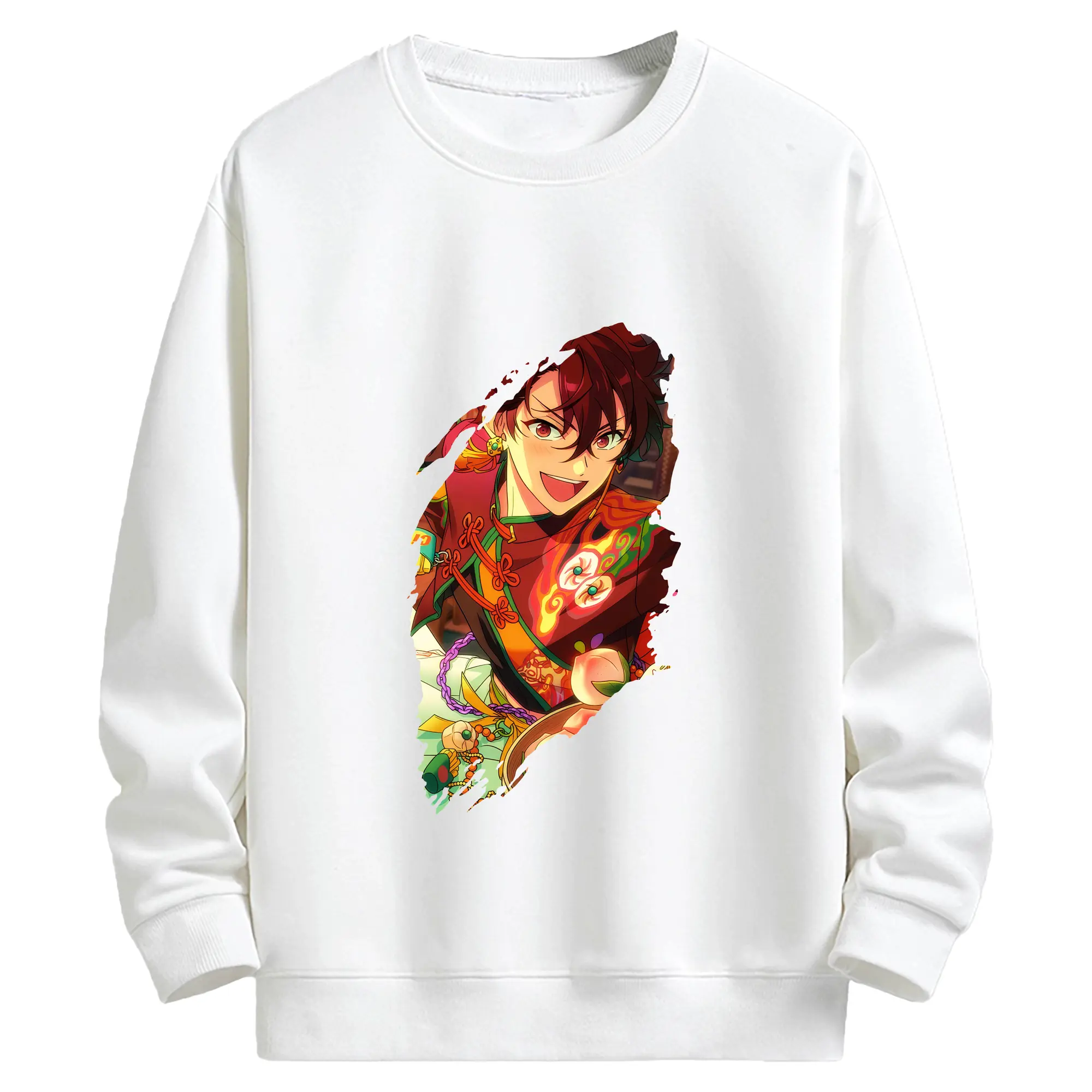 あんさん ぶる グッズ 流星隊 守沢千秋 - キッズ クルーネックスウェットシャツ ・ フロントプリント ・ 綿80％ ポリエステル20％ ・ 快適 通学 スポーツ 日常使い お散歩用