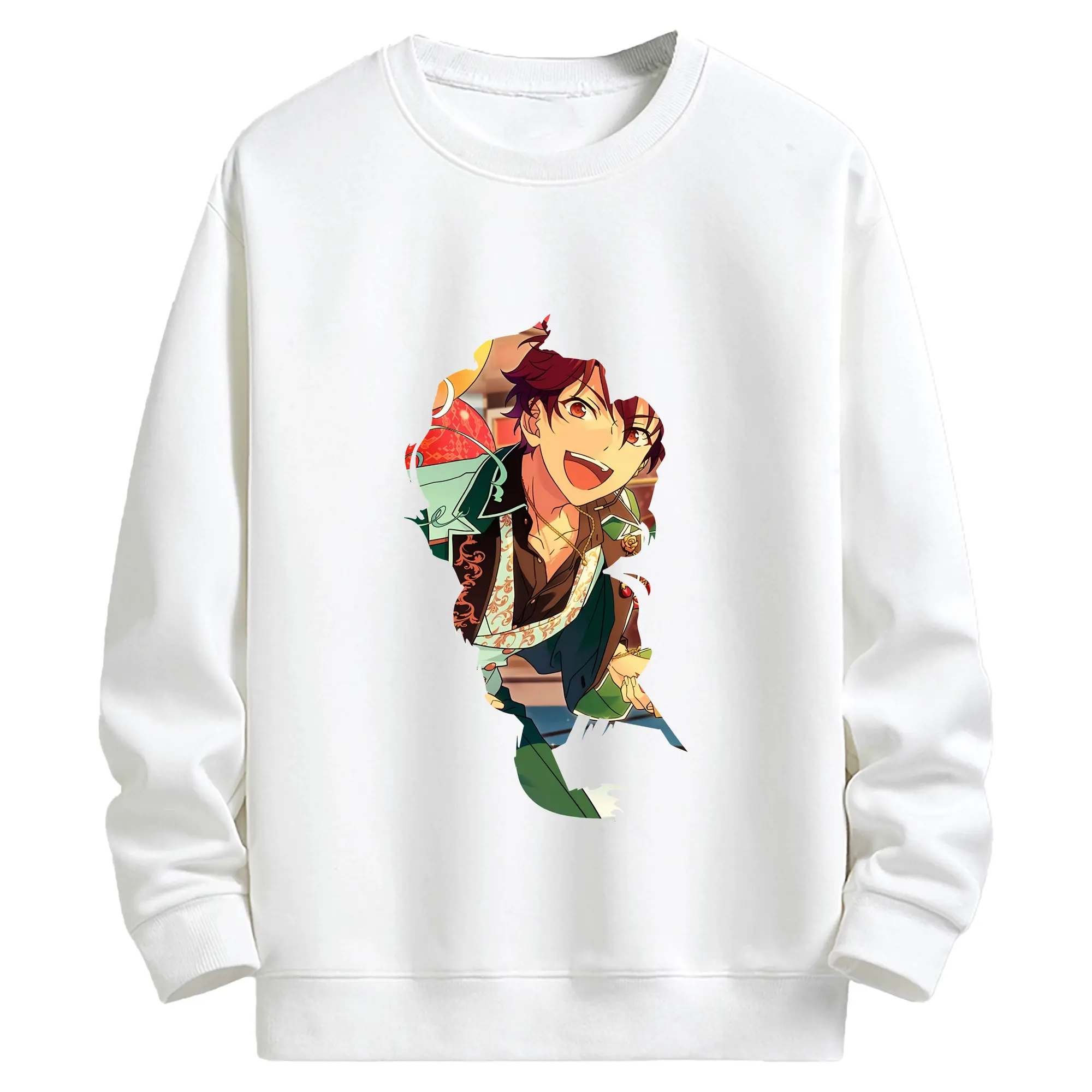 あんさん ぶる グッズ 流星隊 守沢千秋 - キッズ クルーネックスウェットシャツ ・ フロントプリント ・ 綿80％ ポリエステル20％ ・ 快適 通学 スポーツ 日常使い お散歩用