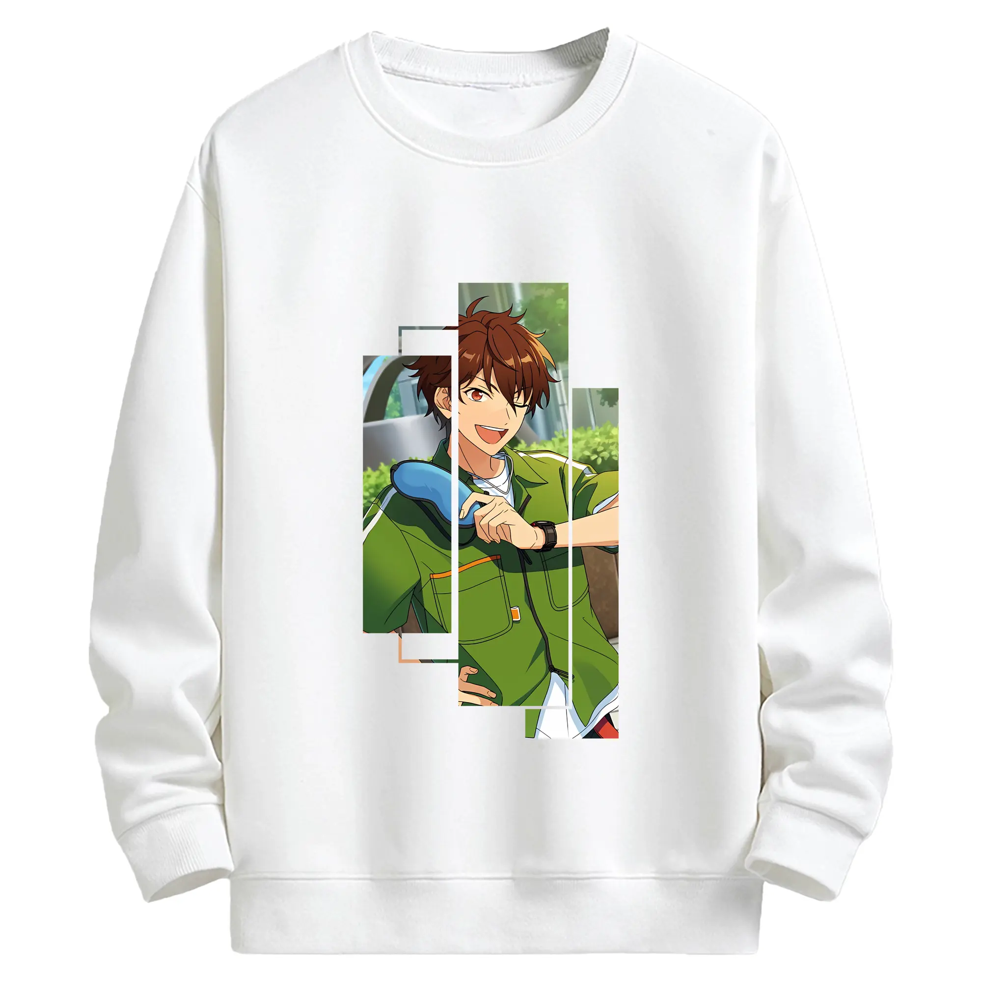 あんさん ぶる グッズ 流星隊 守沢千秋 - キッズ クルーネックスウェットシャツ ・ フロントプリント ・ 綿80％ ポリエステル20％ ・ 快適 通学 スポーツ 日常使い お散歩用