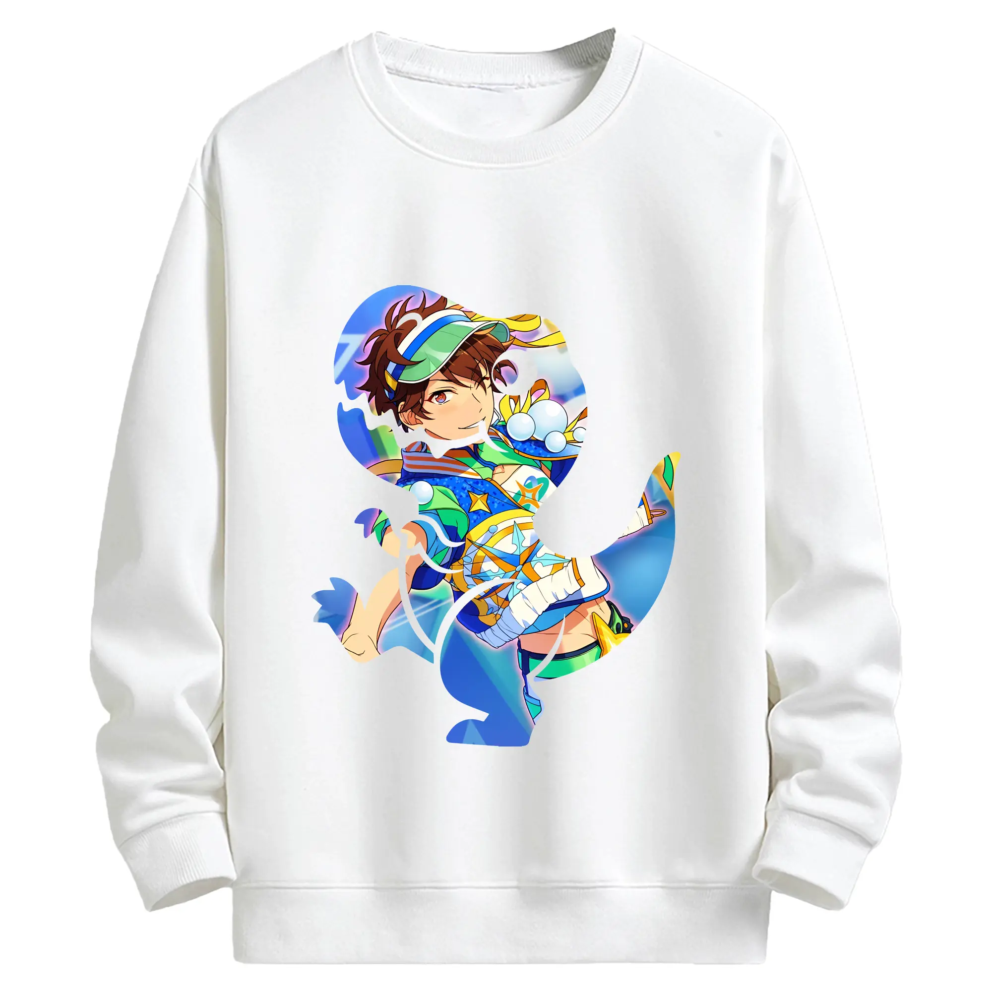 あんさん ぶる グッズ 流星隊 守沢千秋 - キッズ クルーネックスウェットシャツ ・ フロントプリント ・ 綿80％ ポリエステル20％ ・ 快適 通学 スポーツ 日常使い お散歩用