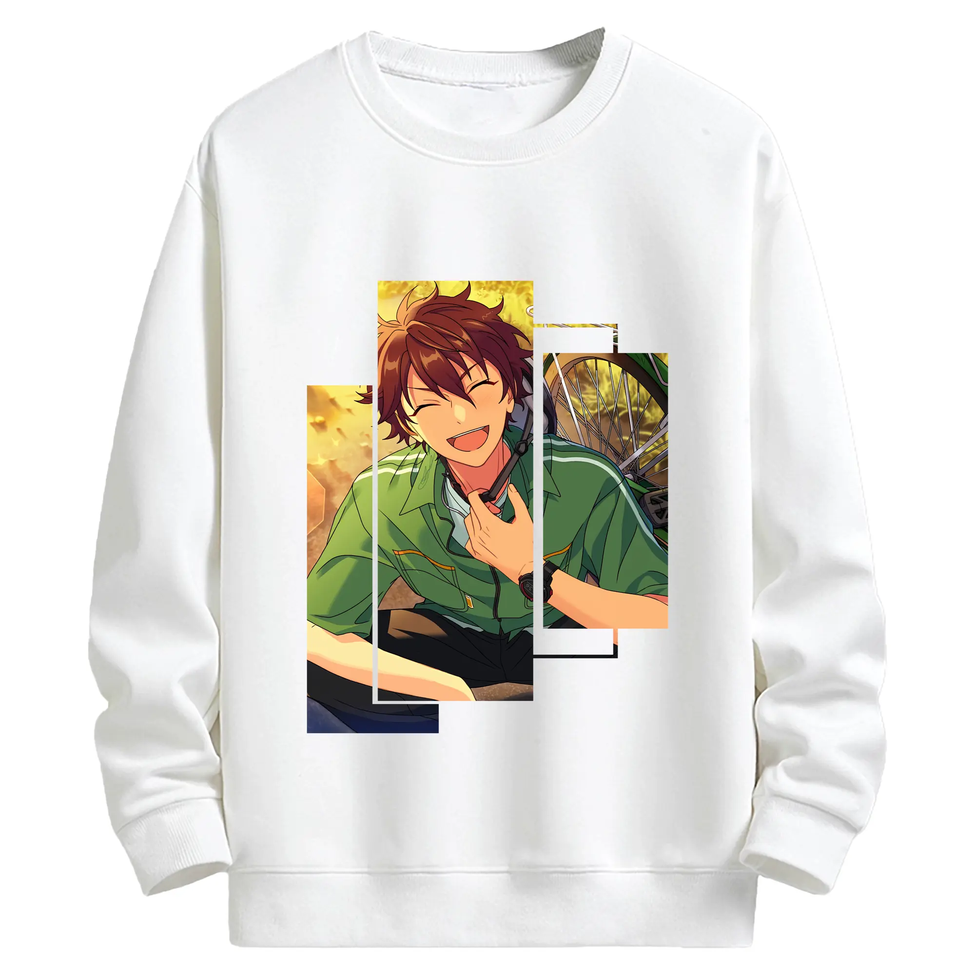 あんさん ぶる グッズ 流星隊 守沢千秋 - キッズ クルーネックスウェットシャツ ・ フロントプリント ・ 綿80％ ポリエステル20％ ・ 快適 通学 スポーツ 日常使い お散歩用