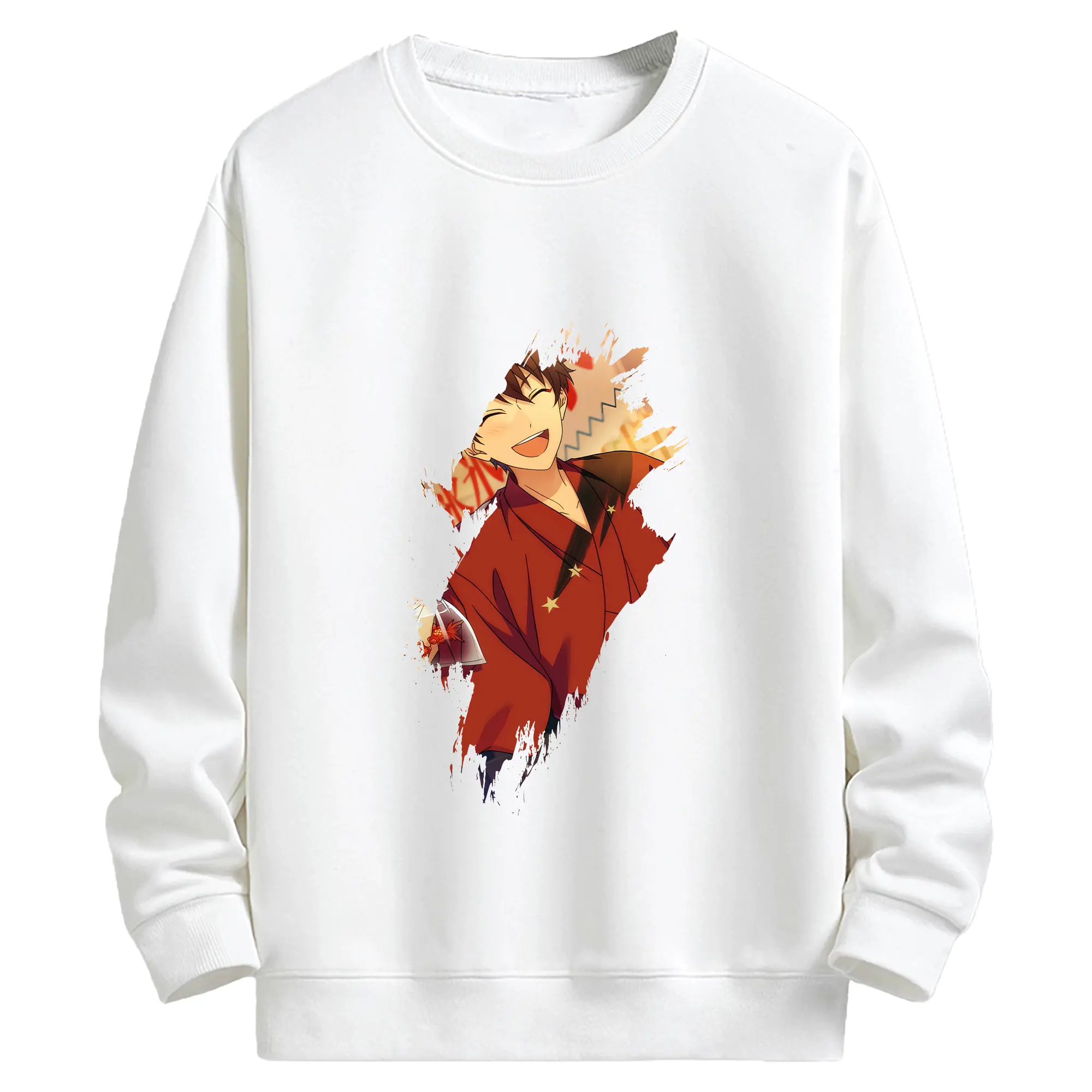 あんさん ぶる グッズ 流星隊 守沢千秋 - キッズ クルーネックスウェットシャツ ・ フロントプリント ・ 綿80％ ポリエステル20％ ・ 快適 通学 スポーツ 日常使い お散歩用