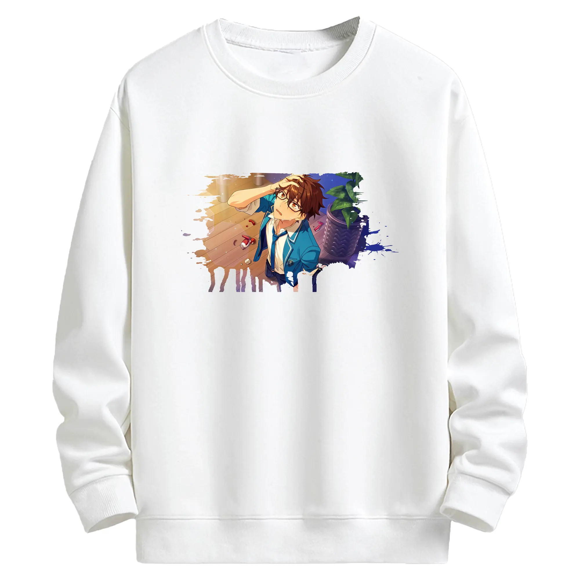 あんさん ぶる グッズ 流星隊 守沢千秋 - キッズ クルーネックスウェットシャツ ・ フロントプリント ・ 綿80％ ポリエステル20％ ・ 快適 通学 スポーツ 日常使い お散歩用