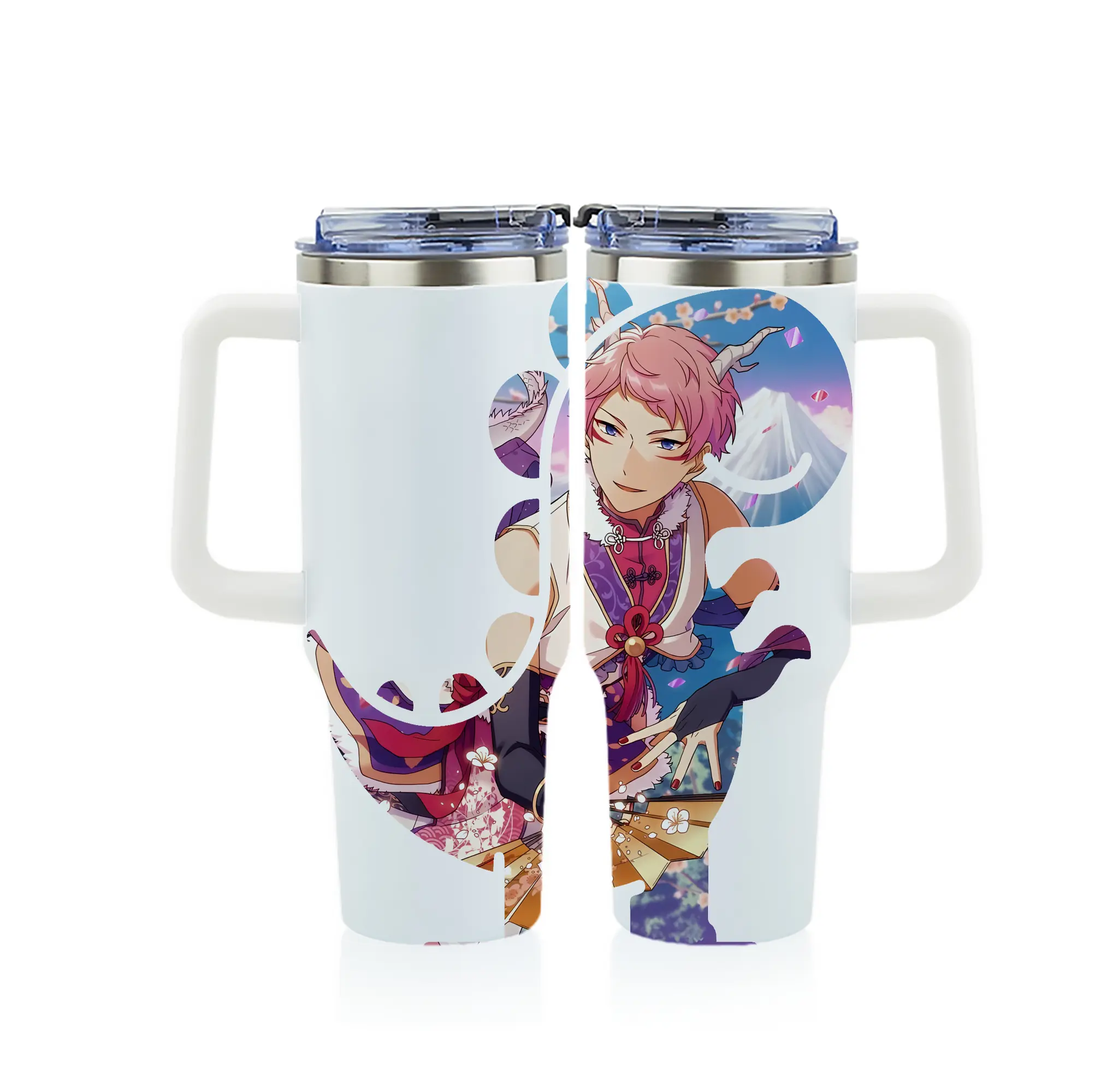 あんさん ぶる グッズ Valkyrie 斎宮宗 - 1200mL フルプリント車用タンブラー ・ 304ステンレス 内側 ・ 201ステンレス 外側 ・ 保温 保冷 ・ 通勤 ドライブ アウトドア用