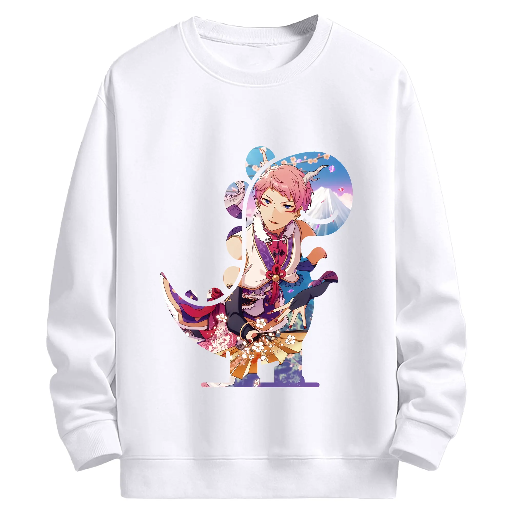 あんさん ぶる グッズ Valkyrie 斎宮宗 - 高品質 クルーネック スウェット ・ コットン59％ ポリエステル41％ ・ ユニセックス 長袖 トレーナー ・ カジュアル デイリー スポーツ 散歩用