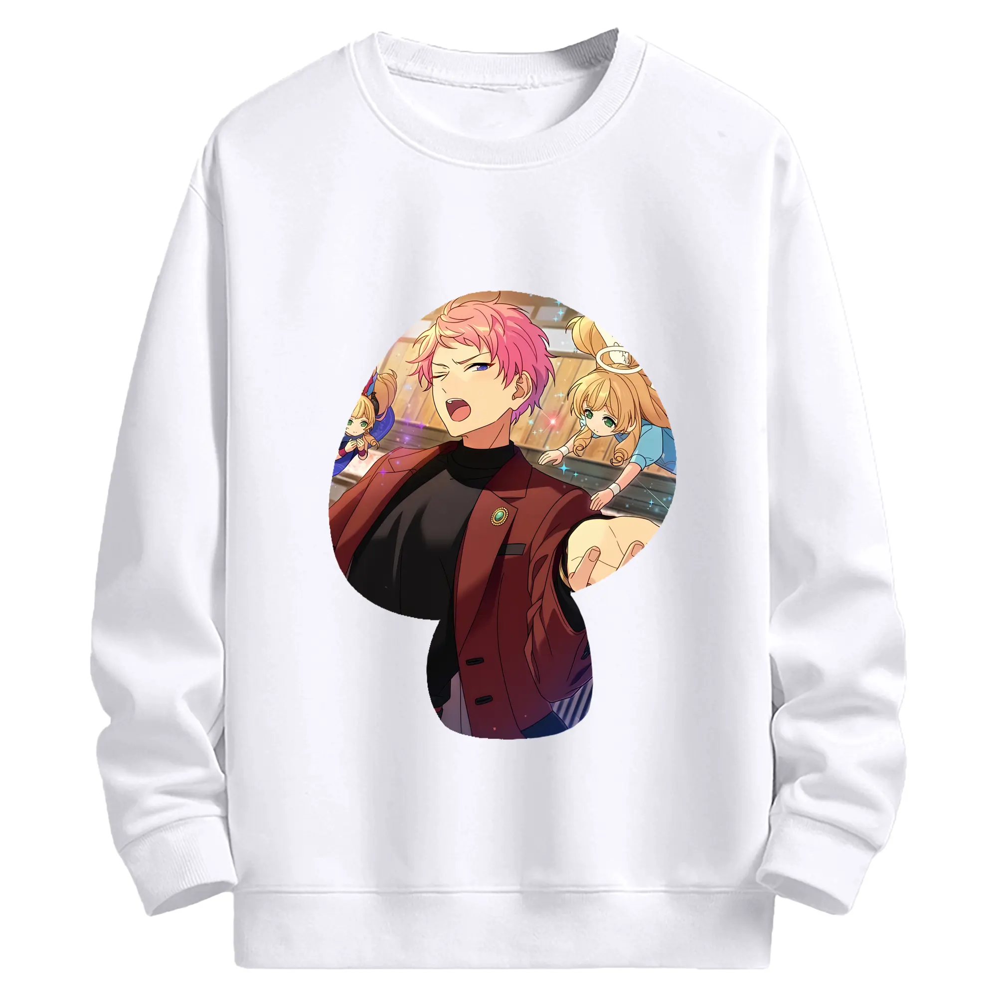 あんさん ぶる グッズ Valkyrie 斎宮宗 - 高品質 クルーネック スウェット ・ コットン59％ ポリエステル41％ ・ ユニセックス 長袖 トレーナー ・ カジュアル デイリー スポーツ 散歩用