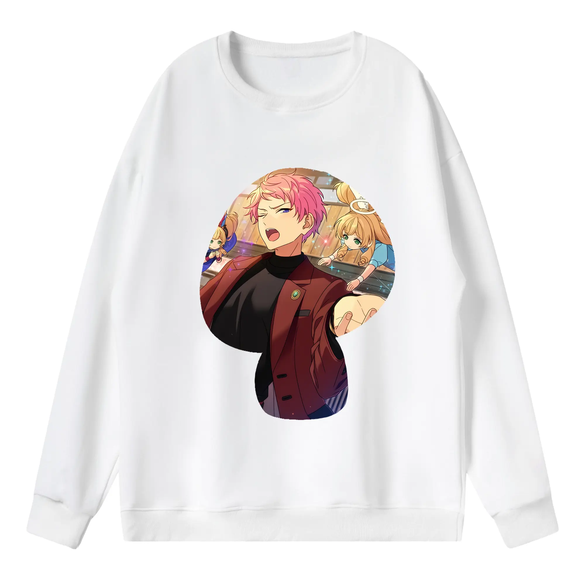 あんさん ぶる グッズ Valkyrie 斎宮宗 - 薄手 クルーネック スウェット 裏毛260g · ポリエステル 春秋向け カジュアル 男女兼用 · トレーナー デイリー スポーツ 散歩に最適