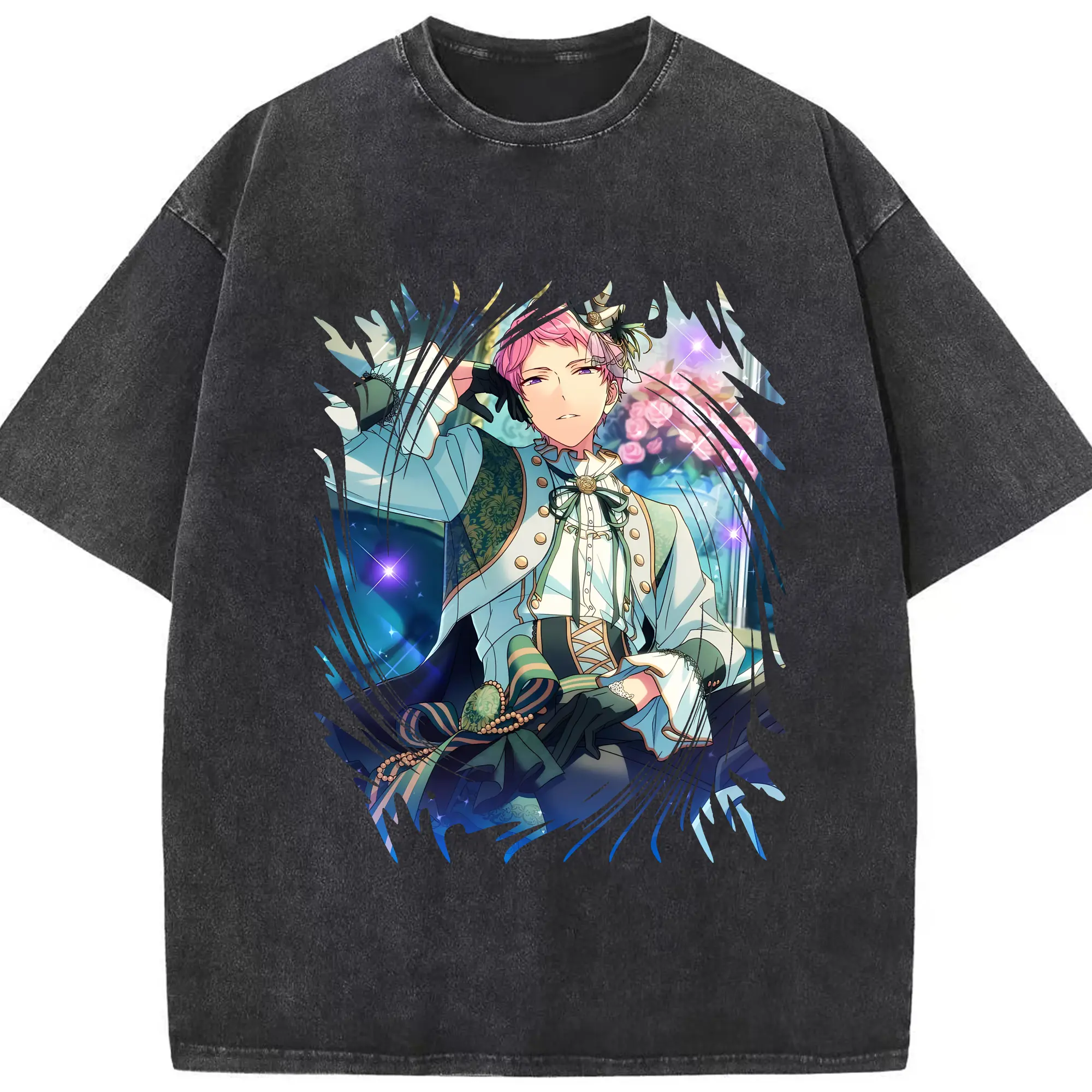 あんさん ぶる グッズ Valkyrie 斎宮宗 - 綿100％ ヴィンテージ風 半袖Tシャツ ・ フロントプリント ・ 柔らか肌触り ・ 通気性 快適 ・ スポーツ カジュアル 外出用