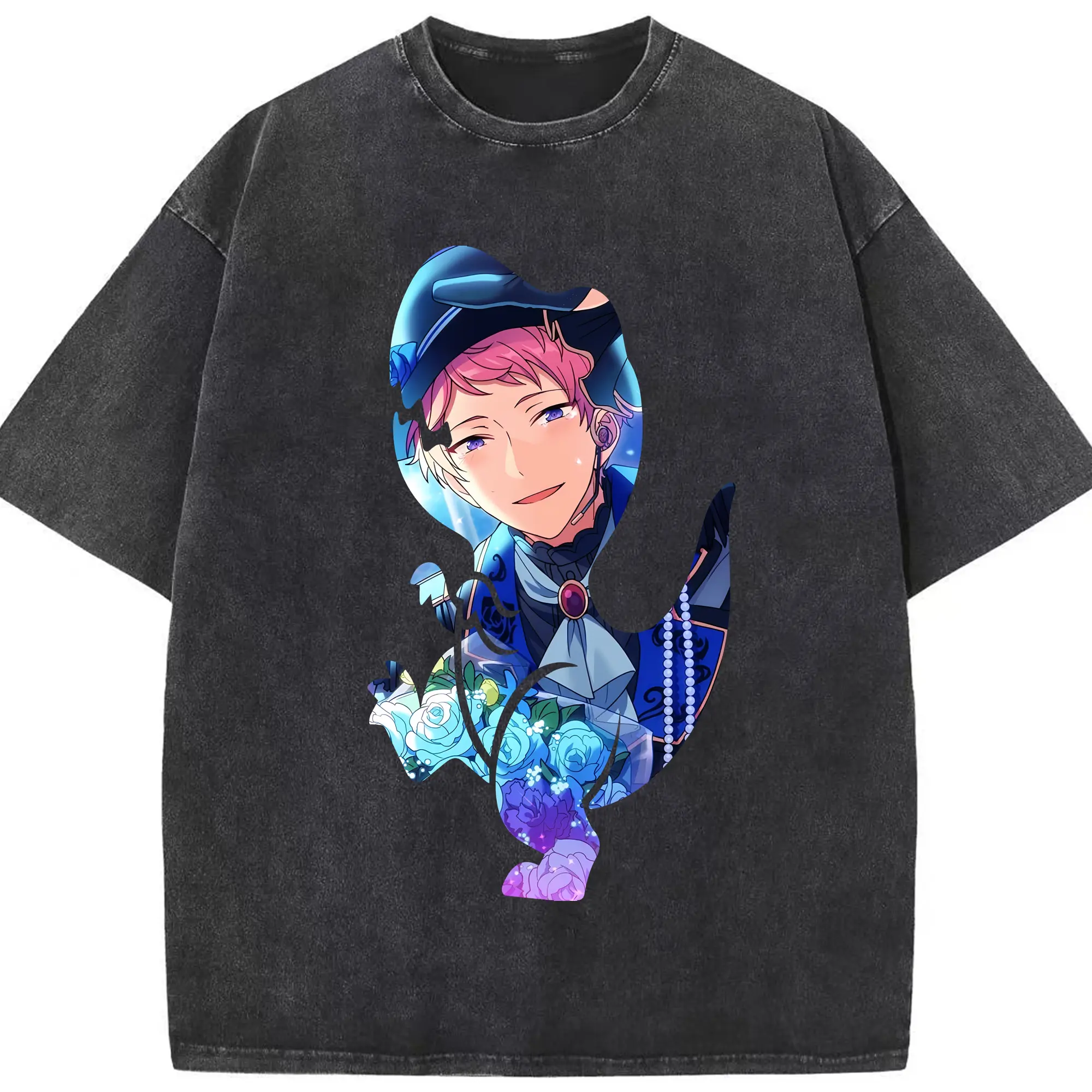 あんさん ぶる グッズ Valkyrie 斎宮宗 - 綿100％ ヴィンテージ風 半袖Tシャツ ・ フロントプリント ・ 柔らか肌触り ・ 通気性 快適 ・ スポーツ カジュアル 外出用