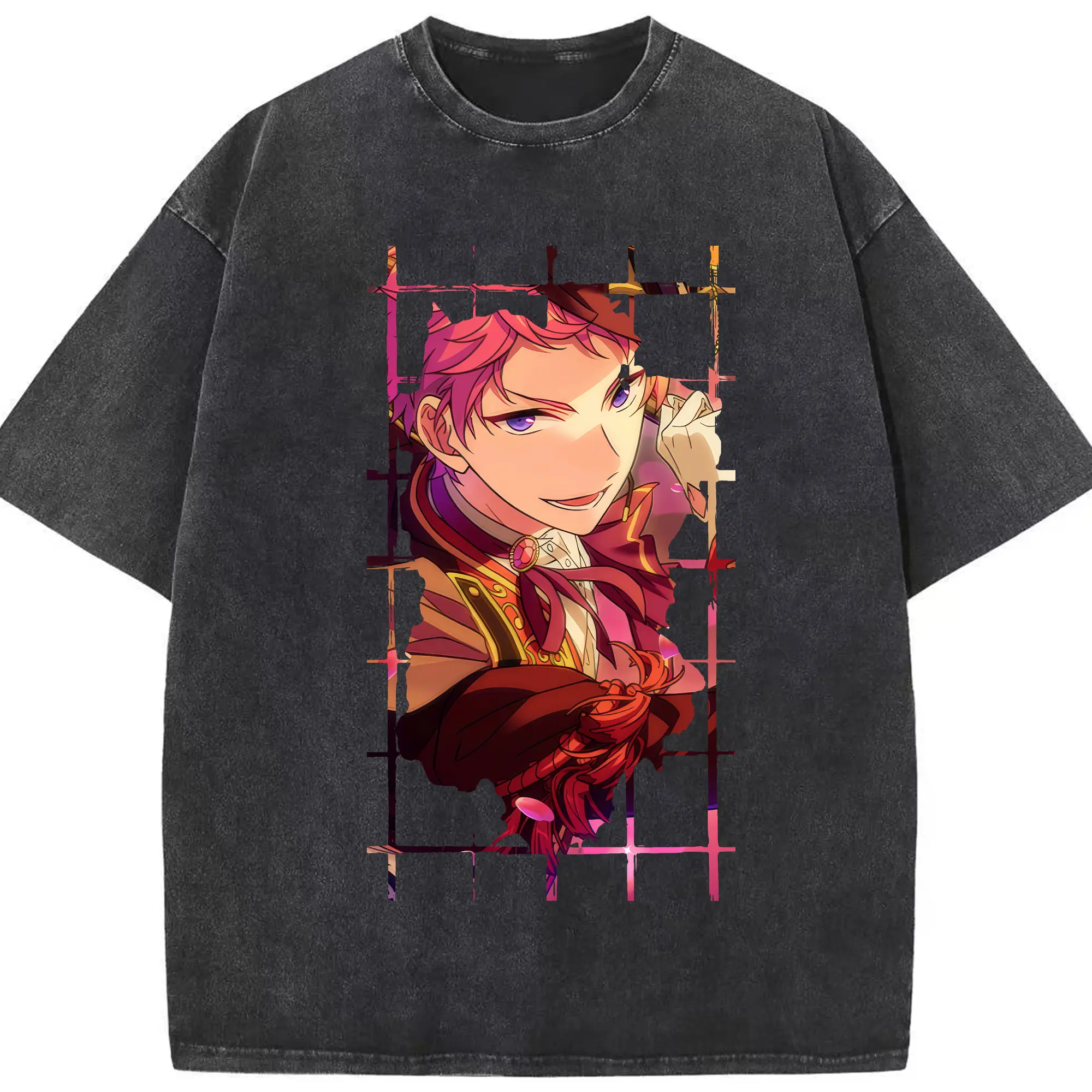 あんさん ぶる グッズ Valkyrie 斎宮宗 - 綿100％ ヴィンテージ風 半袖Tシャツ ・ フロントプリント ・ 柔らか肌触り ・ 通気性 快適 ・ スポーツ カジュアル 外出用