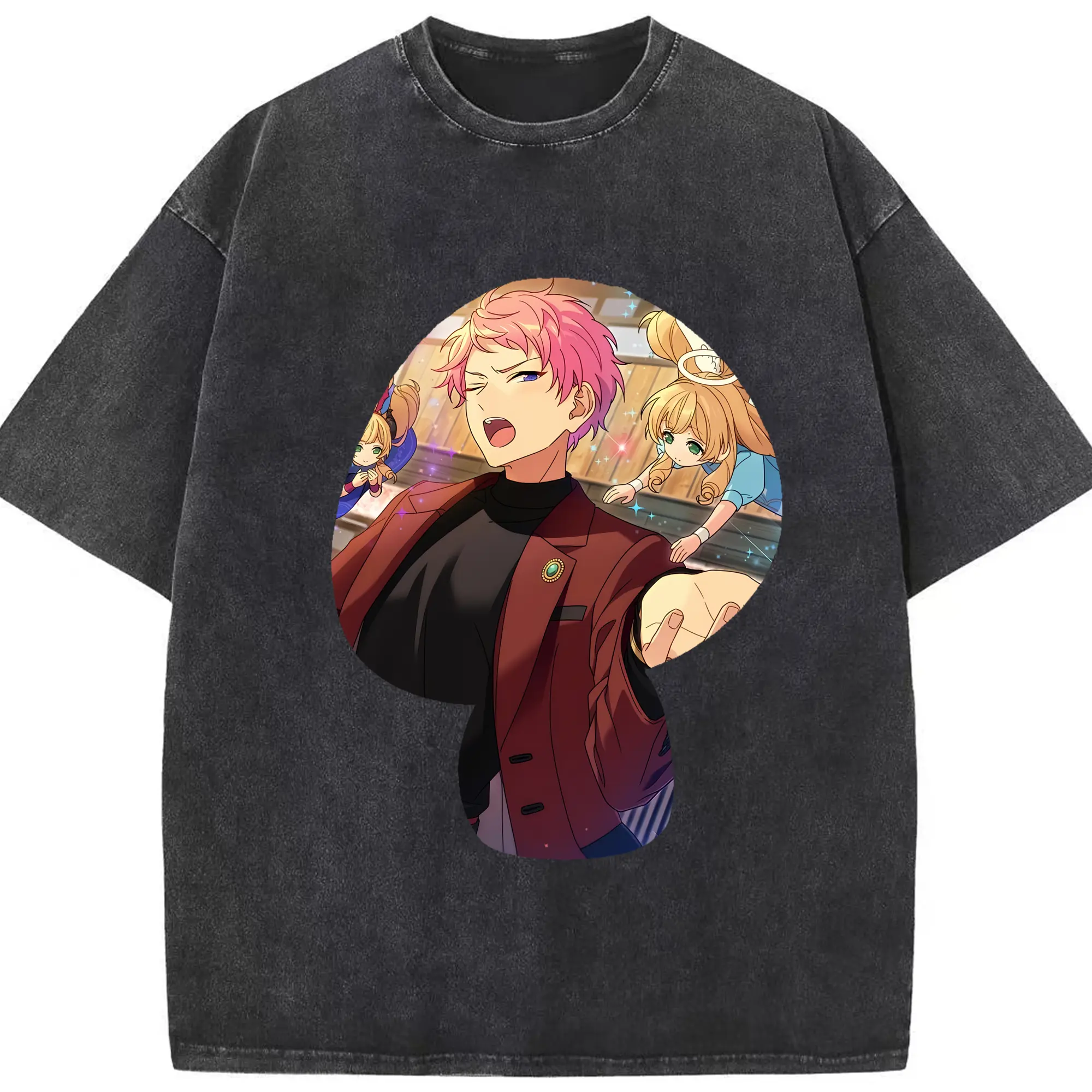 あんさん ぶる グッズ Valkyrie 斎宮宗 - 綿100％ ヴィンテージ風 半袖Tシャツ ・ フロントプリント ・ 柔らか肌触り ・ 通気性 快適 ・ スポーツ カジュアル 外出用