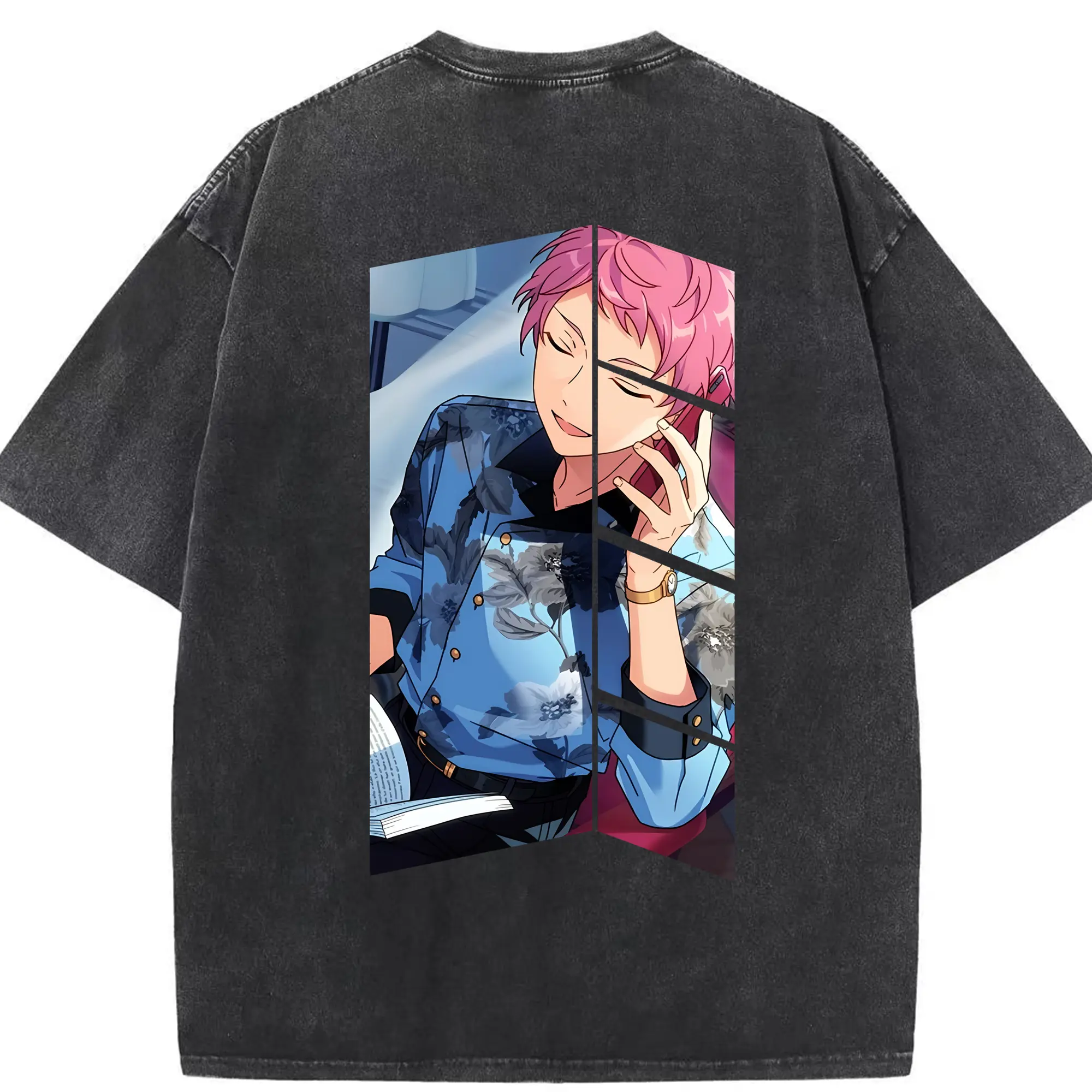 あんさん ぶる グッズ Valkyrie 斎宮宗 - 綿100％ ヴィンテージ風 半袖Tシャツ ・ 背面プリント ・ 柔らか肌触り ・ 通気性 快適 ・ スポーツ カジュアル 外出用