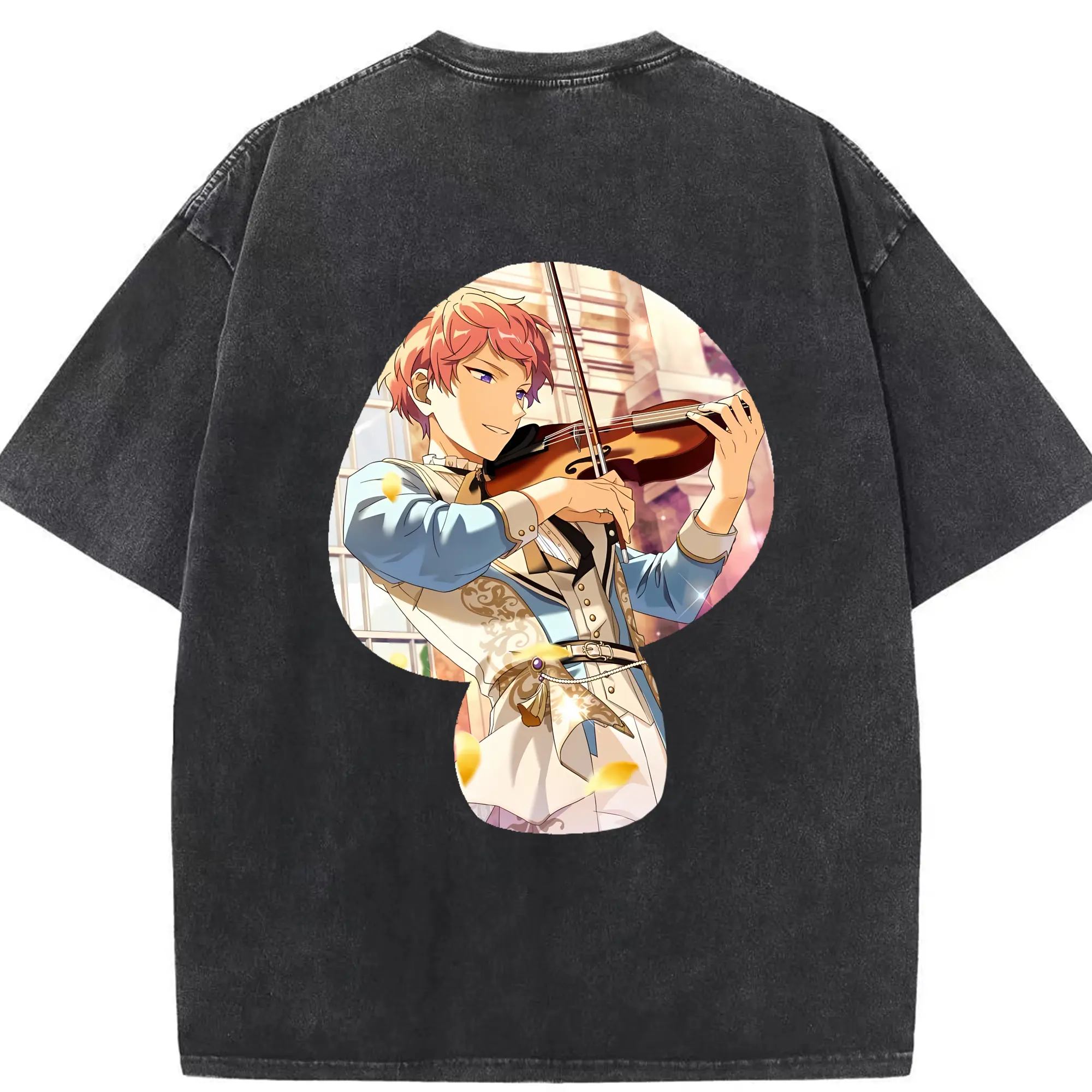 あんさん ぶる グッズ Valkyrie 斎宮宗 - 綿100％ ヴィンテージ風 半袖Tシャツ ・ 背面プリント ・ 柔らか肌触り ・ 通気性 快適 ・ スポーツ カジュアル 外出用