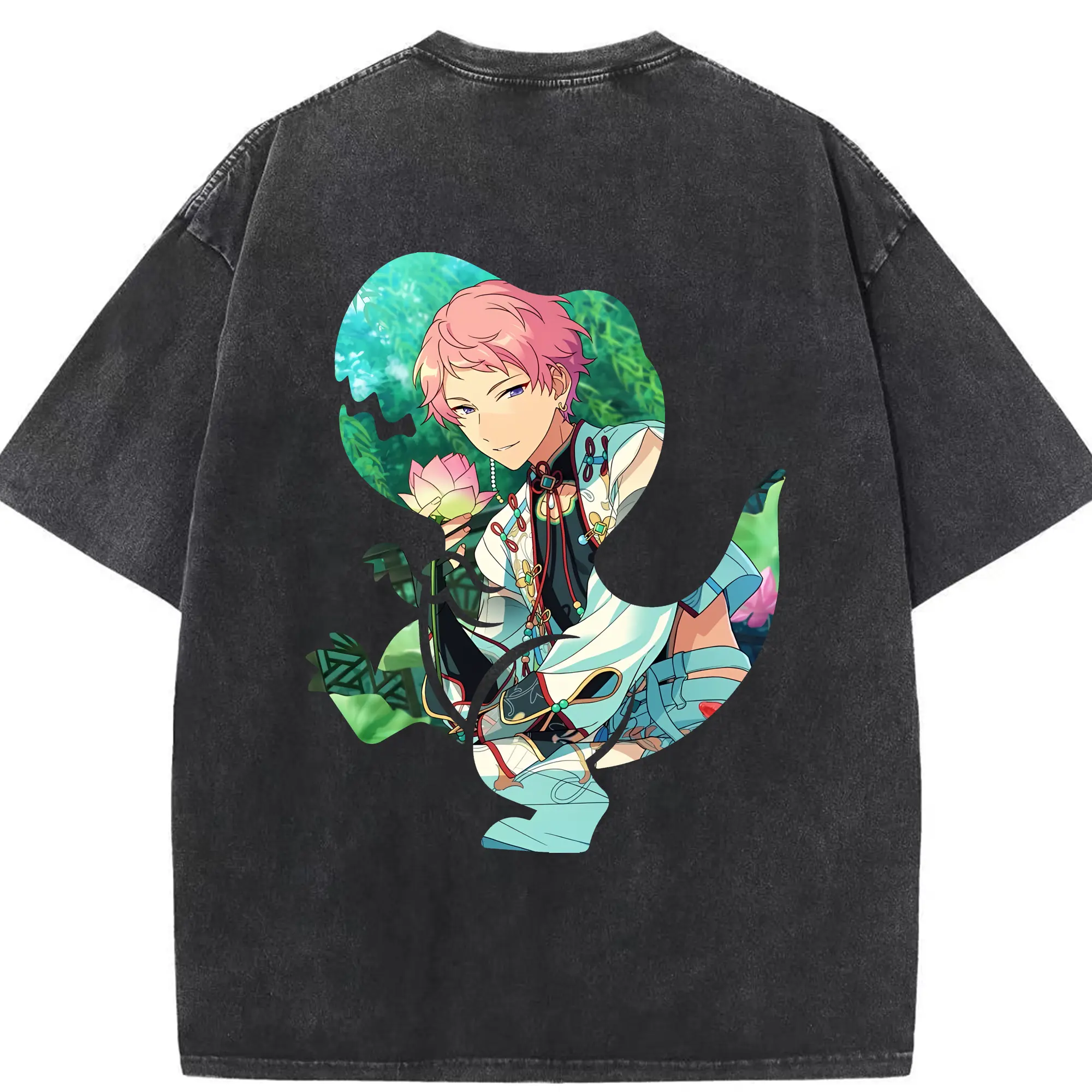 あんさん ぶる グッズ Valkyrie 斎宮宗 - 綿100％ ヴィンテージ風 半袖Tシャツ ・ 背面プリント ・ 柔らか肌触り ・ 通気性 快適 ・ スポーツ カジュアル 外出用