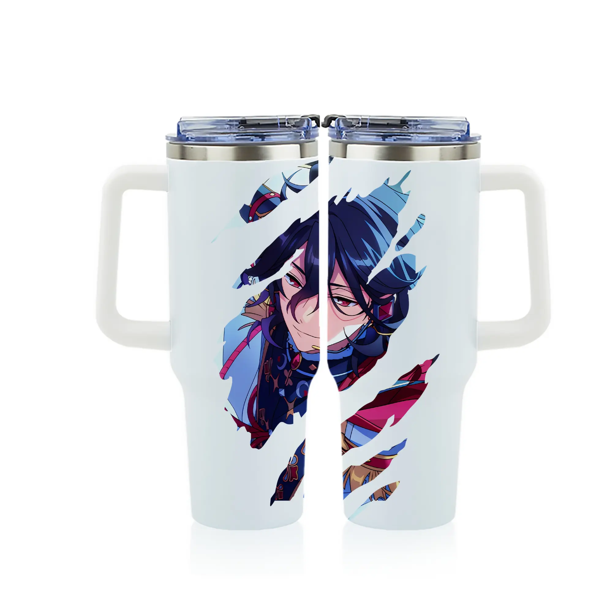 あんさん ぶる グッズ UNDEAD 朔間零 - 1200mL フルプリント車用タンブラー ・ 304ステンレス 内側 ・ 201ステンレス 外側 ・ 保温 保冷 ・ 通勤 ドライブ アウトドア用