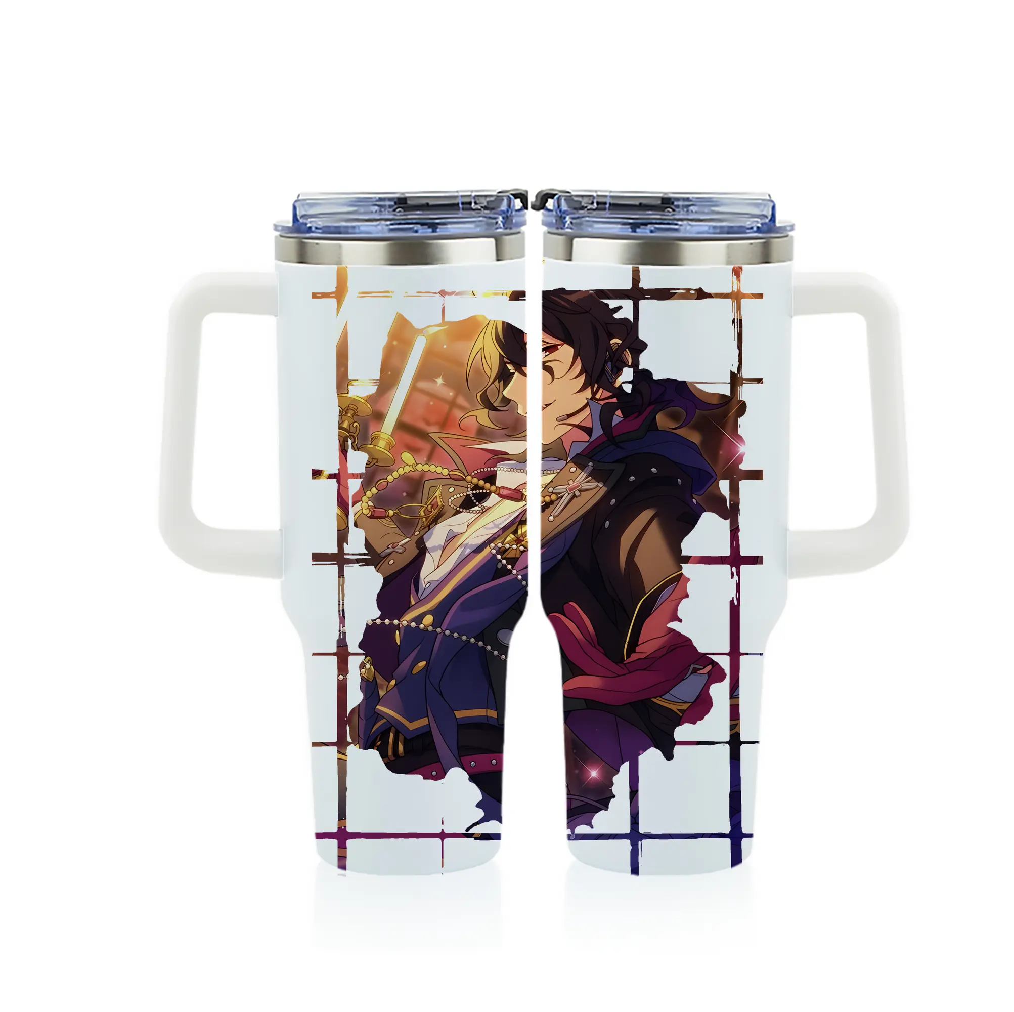 あんさん ぶる グッズ UNDEAD 朔間零 - 1200mL フルプリント車用タンブラー ・ 304ステンレス 内側 ・ 201ステンレス 外側 ・ 保温 保冷 ・ 通勤 ドライブ アウトドア用