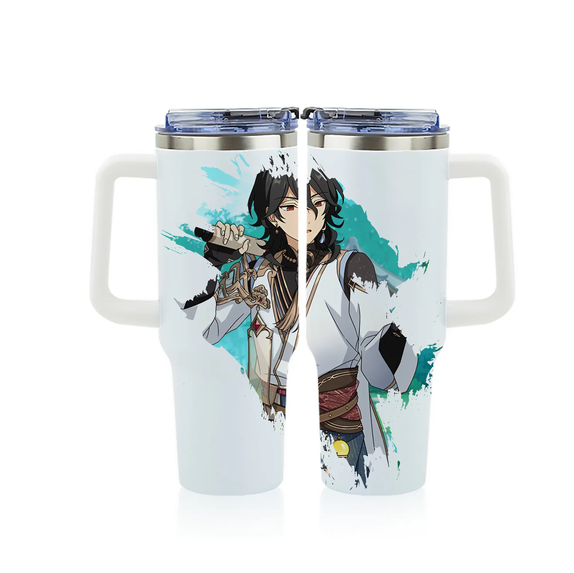 あんさん ぶる グッズ UNDEAD 朔間零 - 1200mL フルプリント車用タンブラー ・ 304ステンレス 内側 ・ 201ステンレス 外側 ・ 保温 保冷 ・ 通勤 ドライブ アウトドア用