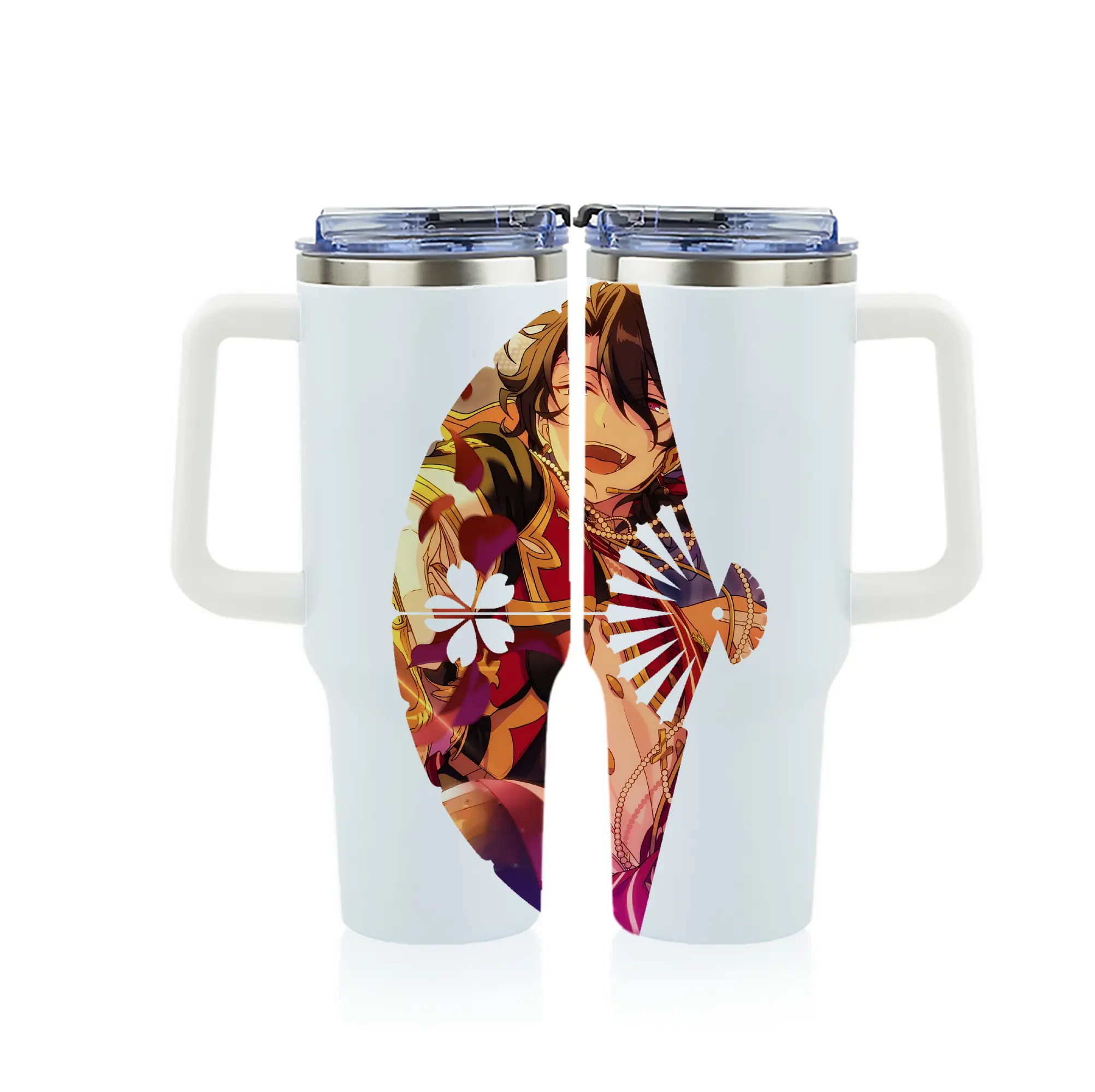 あんさん ぶる グッズ UNDEAD 朔間零 - 1200mL フルプリント車用タンブラー ・ 304ステンレス 内側 ・ 201ステンレス 外側 ・ 保温 保冷 ・ 通勤 ドライブ アウトドア用