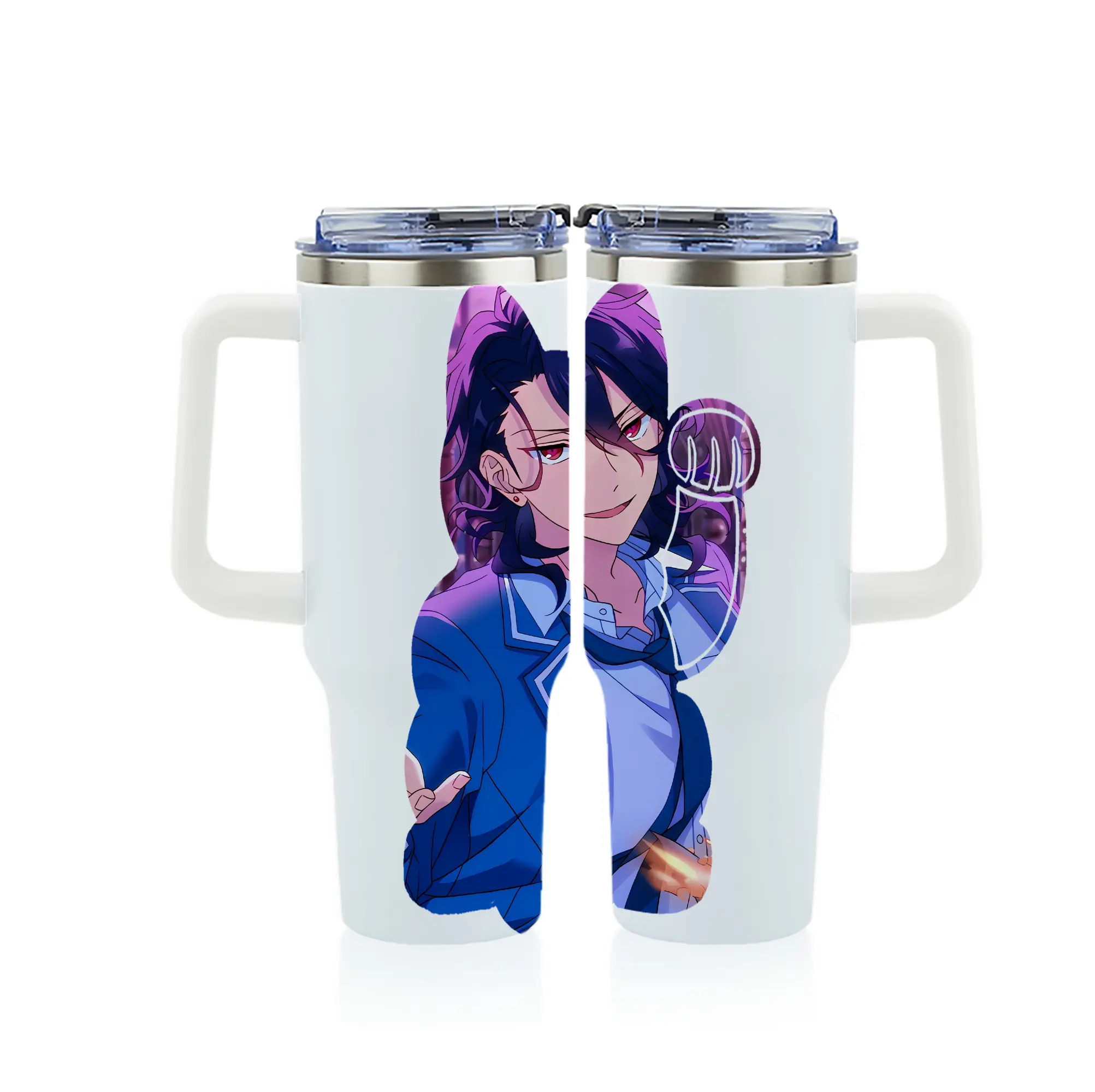 あんさん ぶる グッズ UNDEAD 朔間零 - 1200mL フルプリント車用タンブラー ・ 304ステンレス 内側 ・ 201ステンレス 外側 ・ 保温 保冷 ・ 通勤 ドライブ アウトドア用