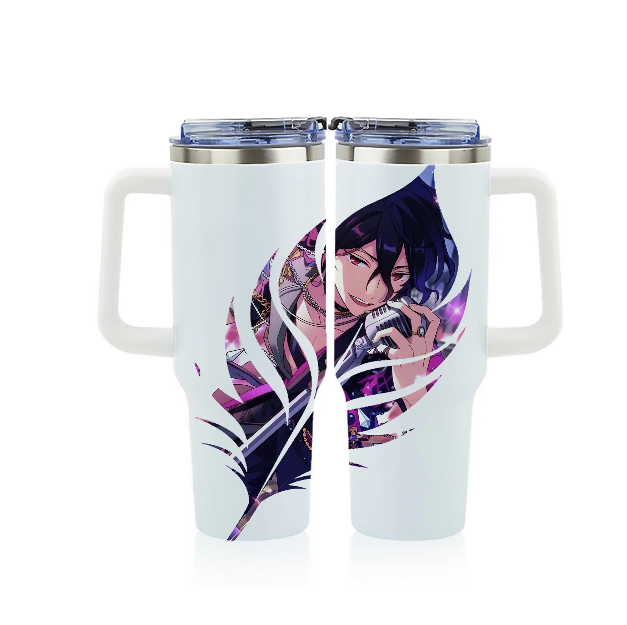 あんさん ぶる グッズ UNDEAD 朔間零 - 1200mL フルプリント車用タンブラー ・ 304ステンレス 内側 ・ 201ステンレス 外側 ・ 保温 保冷 ・ 通勤 ドライブ アウトドア用