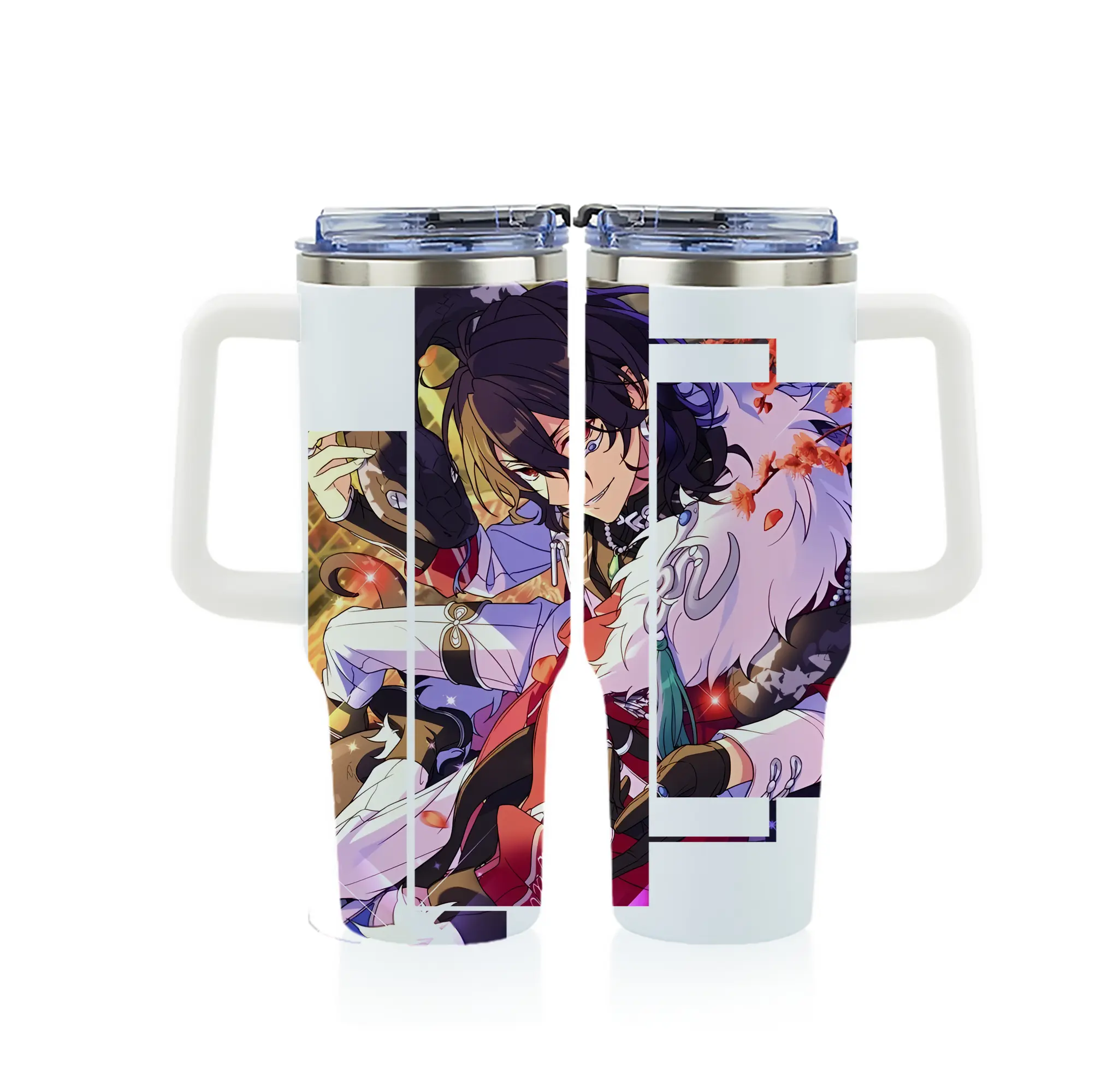 あんさん ぶる グッズ UNDEAD 朔間零 - 1200mL フルプリント車用タンブラー ・ 304ステンレス 内側 ・ 201ステンレス 外側 ・ 保温 保冷 ・ 通勤 ドライブ アウトドア用