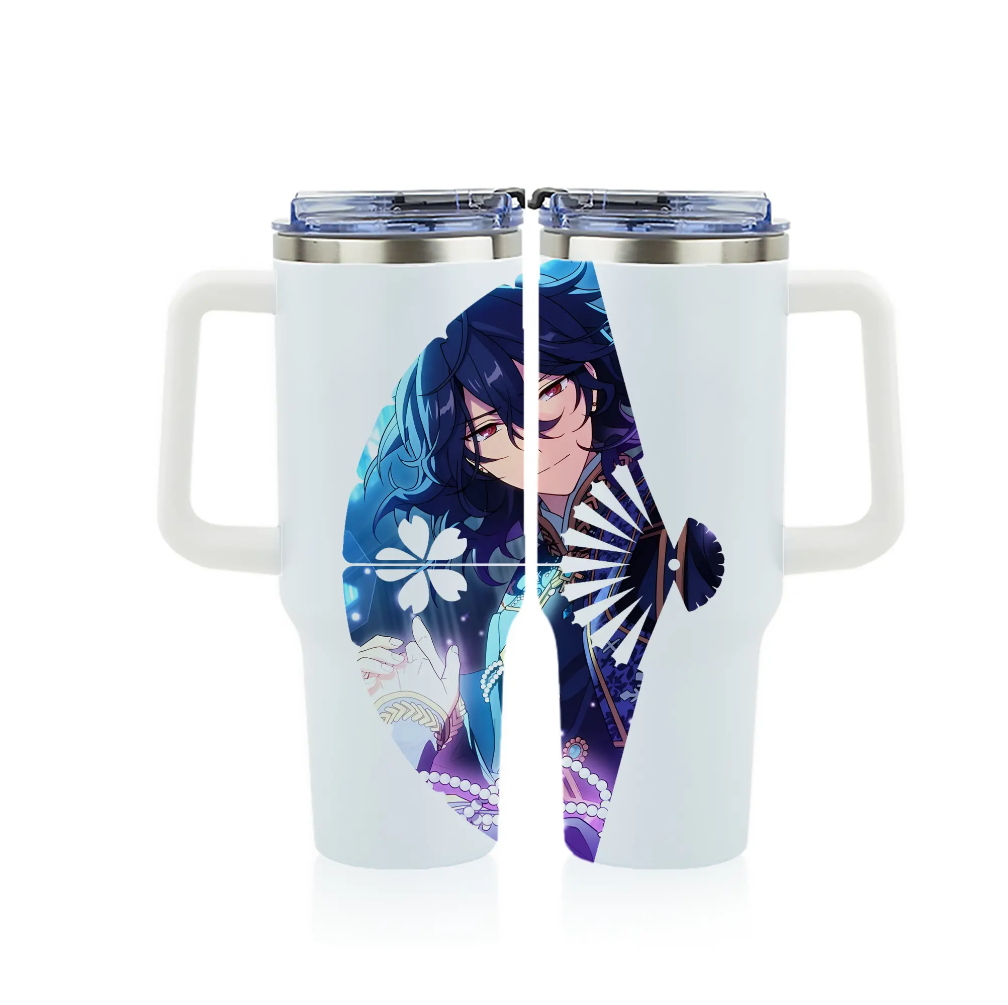 あんさん ぶる グッズ UNDEAD 朔間零 - 1200mL フルプリント車用タンブラー ・ 304ステンレス 内側 ・ 201ステンレス 外側 ・ 保温 保冷 ・ 通勤 ドライブ アウトドア用