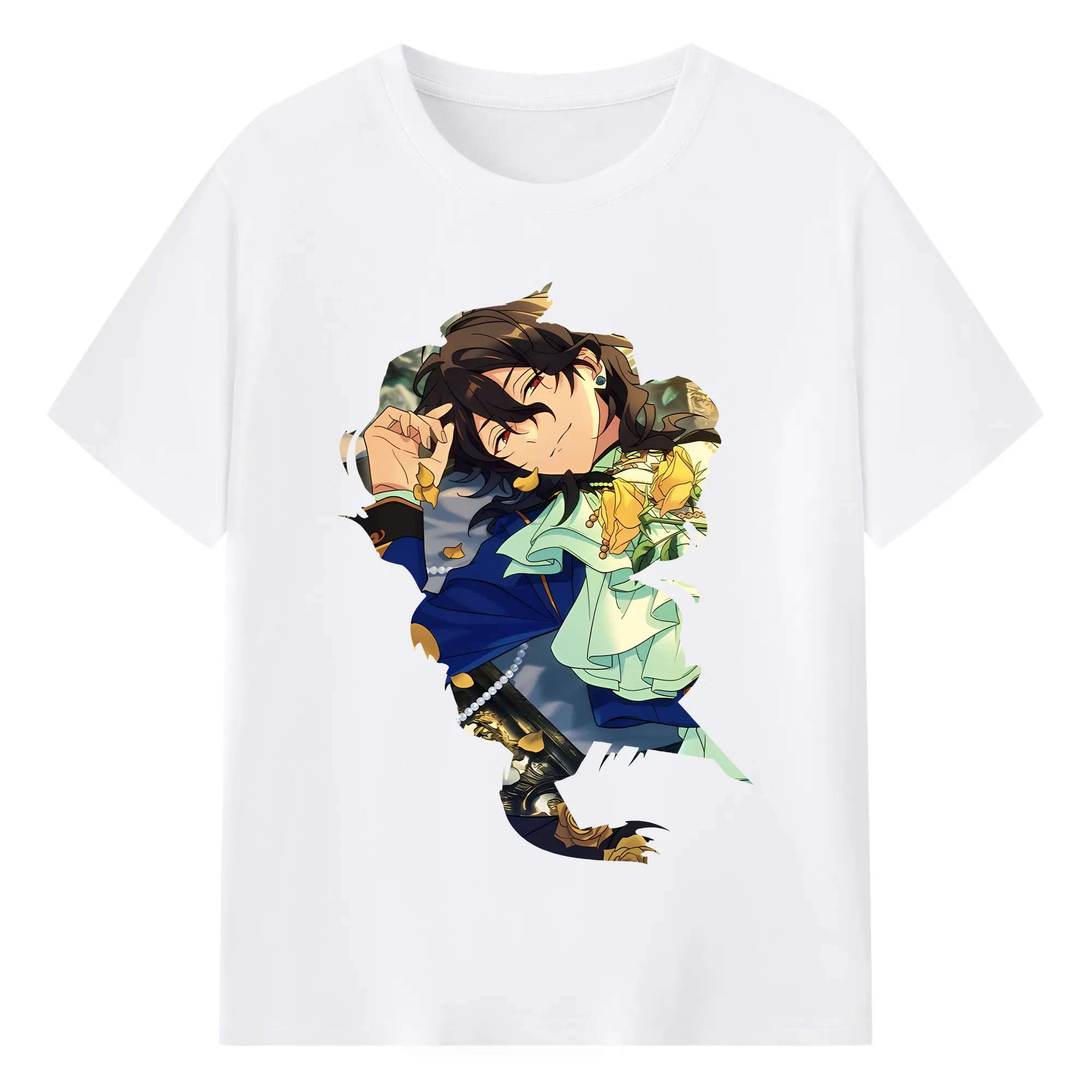 あんさん ぶる グッズ UNDEAD 朔間零 - 綿100％ 半袖Tシャツ ・ フロントプリント ・ 快適 通気性 ・ 日常使い 散歩 スポーツ用