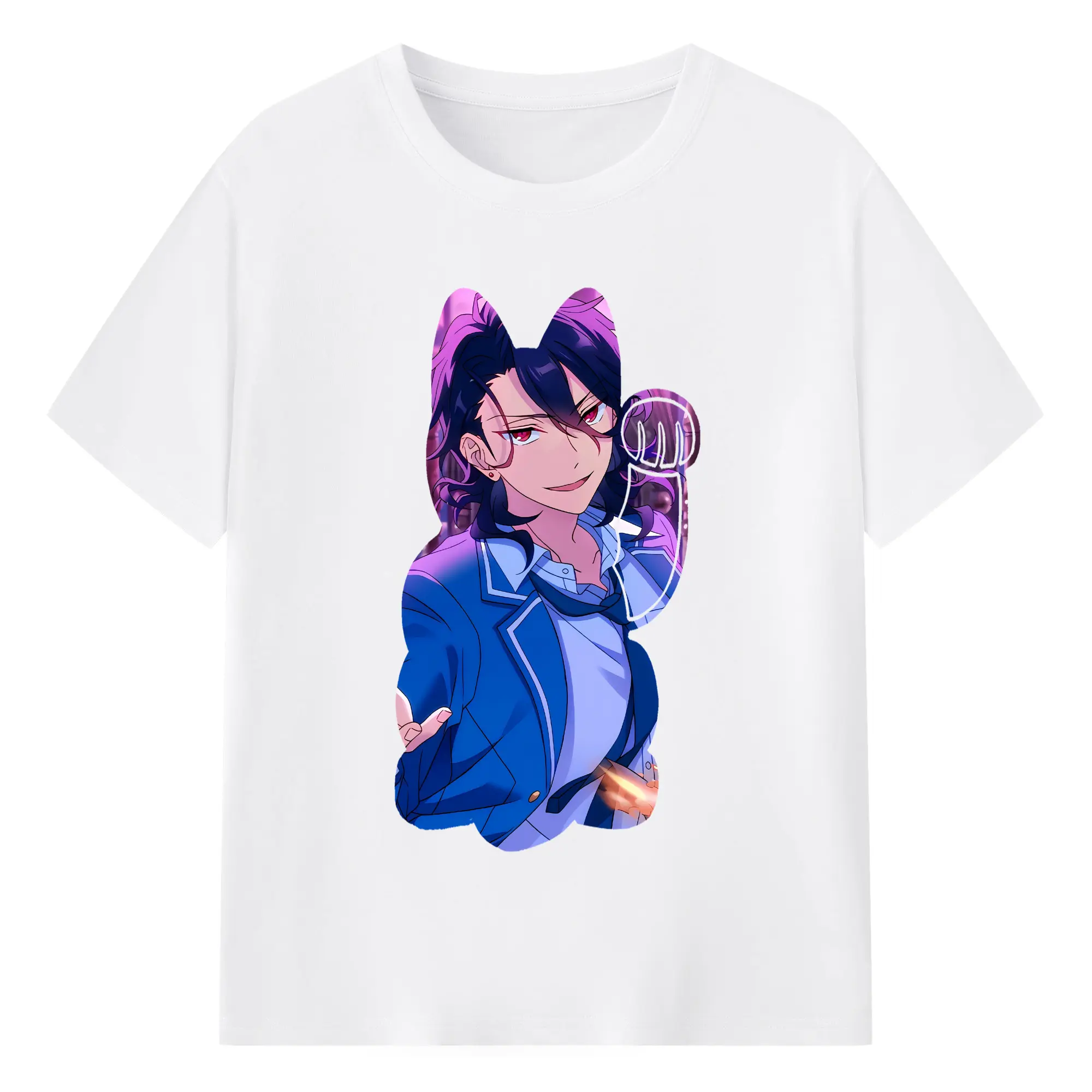 あんさん ぶる グッズ UNDEAD 朔間零 - 綿100％ 半袖Tシャツ ・ フロントプリント ・ 快適 通気性 ・ 日常使い 散歩 スポーツ用