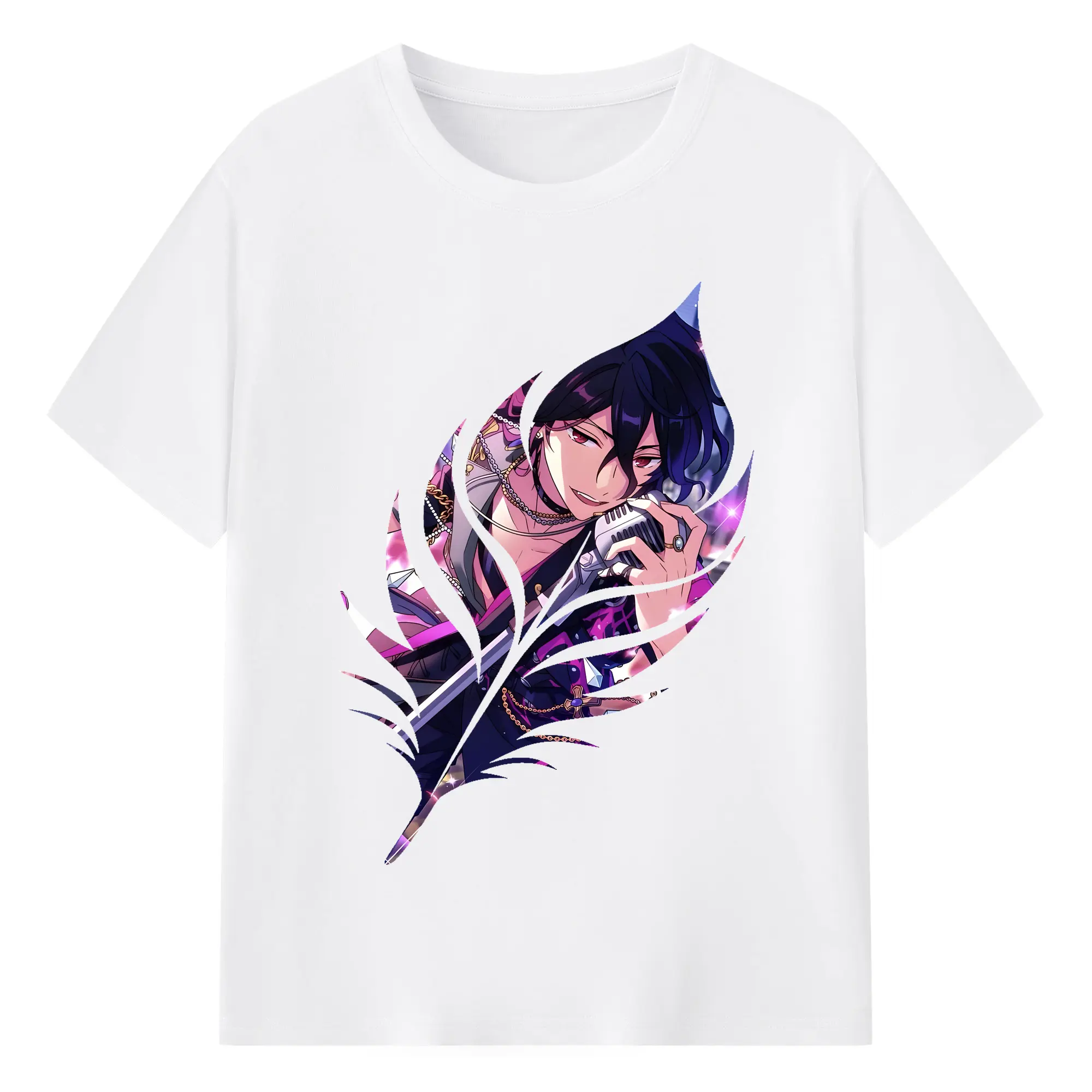 あんさん ぶる グッズ UNDEAD 朔間零 - 綿100％ 半袖Tシャツ ・ フロントプリント ・ 快適 通気性 ・ 日常使い 散歩 スポーツ用