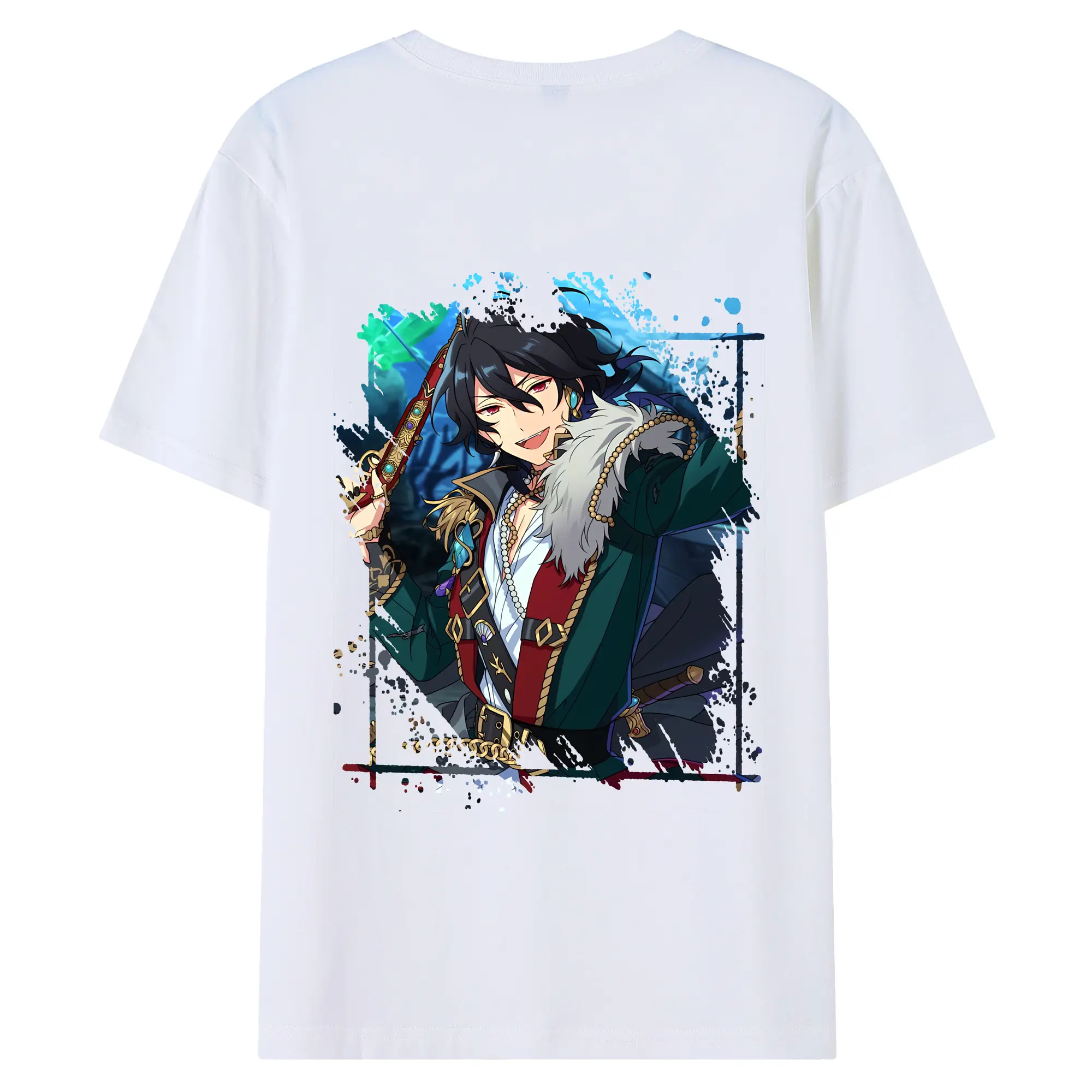 あんさん ぶる グッズ UNDEAD 朔間零 - 綿100％ 半袖Tシャツ ・ バックプリント ・ 快適 通気性 ・ 日常使い 散歩 スポーツ用