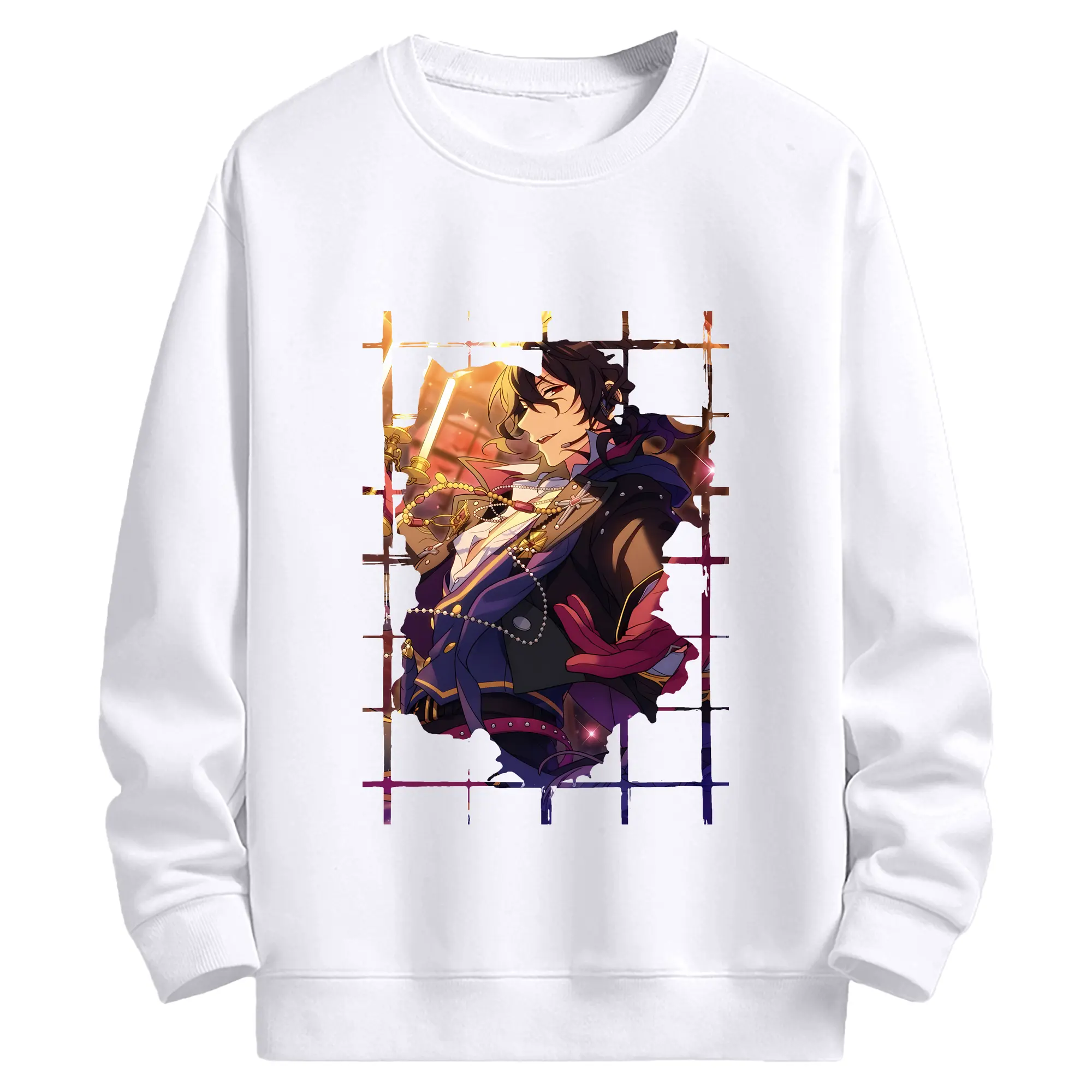 あんさん ぶる グッズ UNDEAD 朔間零 - 高品質 クルーネック スウェット ・ コットン59％ ポリエステル41％ ・ ユニセックス 長袖 トレーナー ・ カジュアル デイリー スポーツ 散歩用