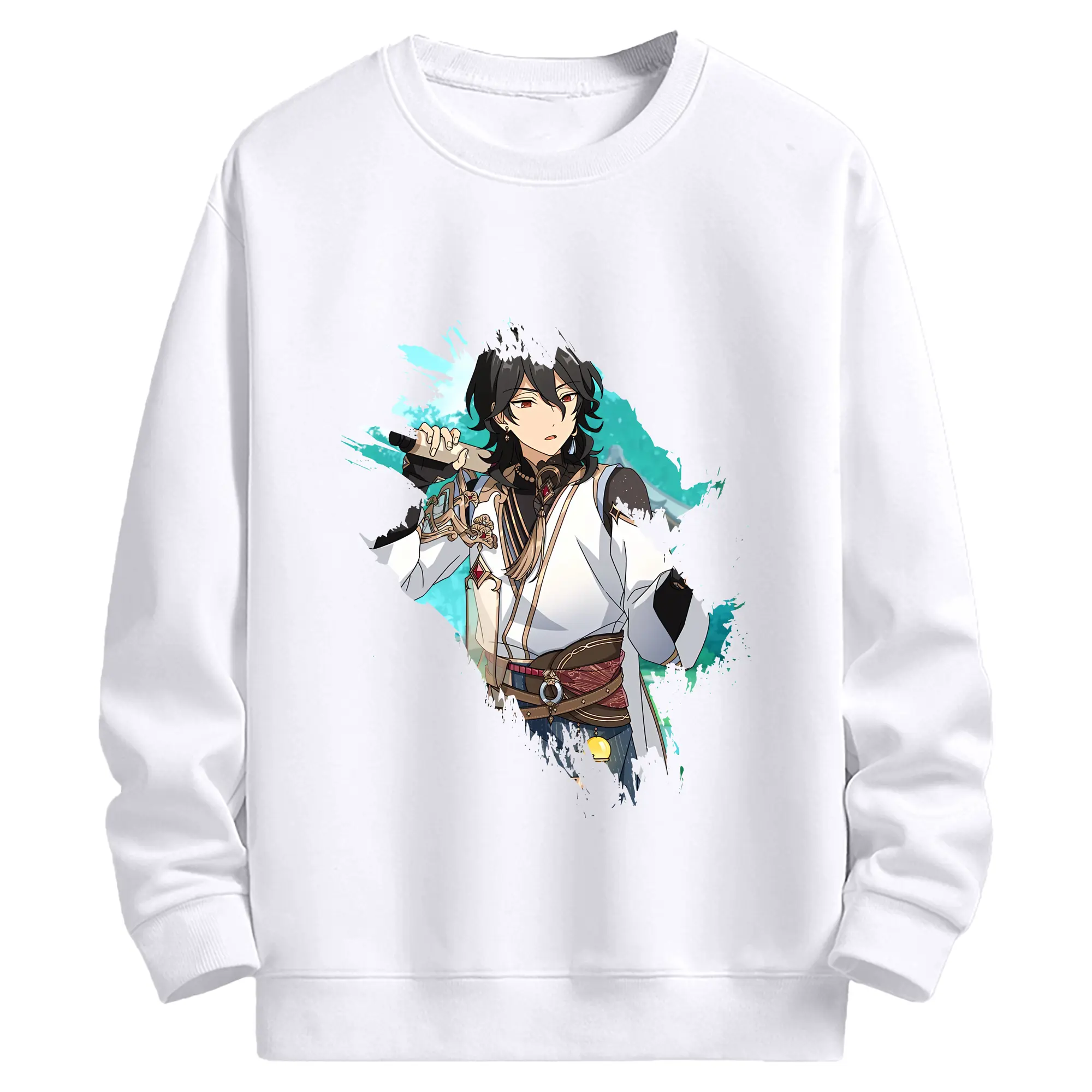 あんさん ぶる グッズ UNDEAD 朔間零 - 高品質 クルーネック スウェット ・ コットン59％ ポリエステル41％ ・ ユニセックス 長袖 トレーナー ・ カジュアル デイリー スポーツ 散歩用