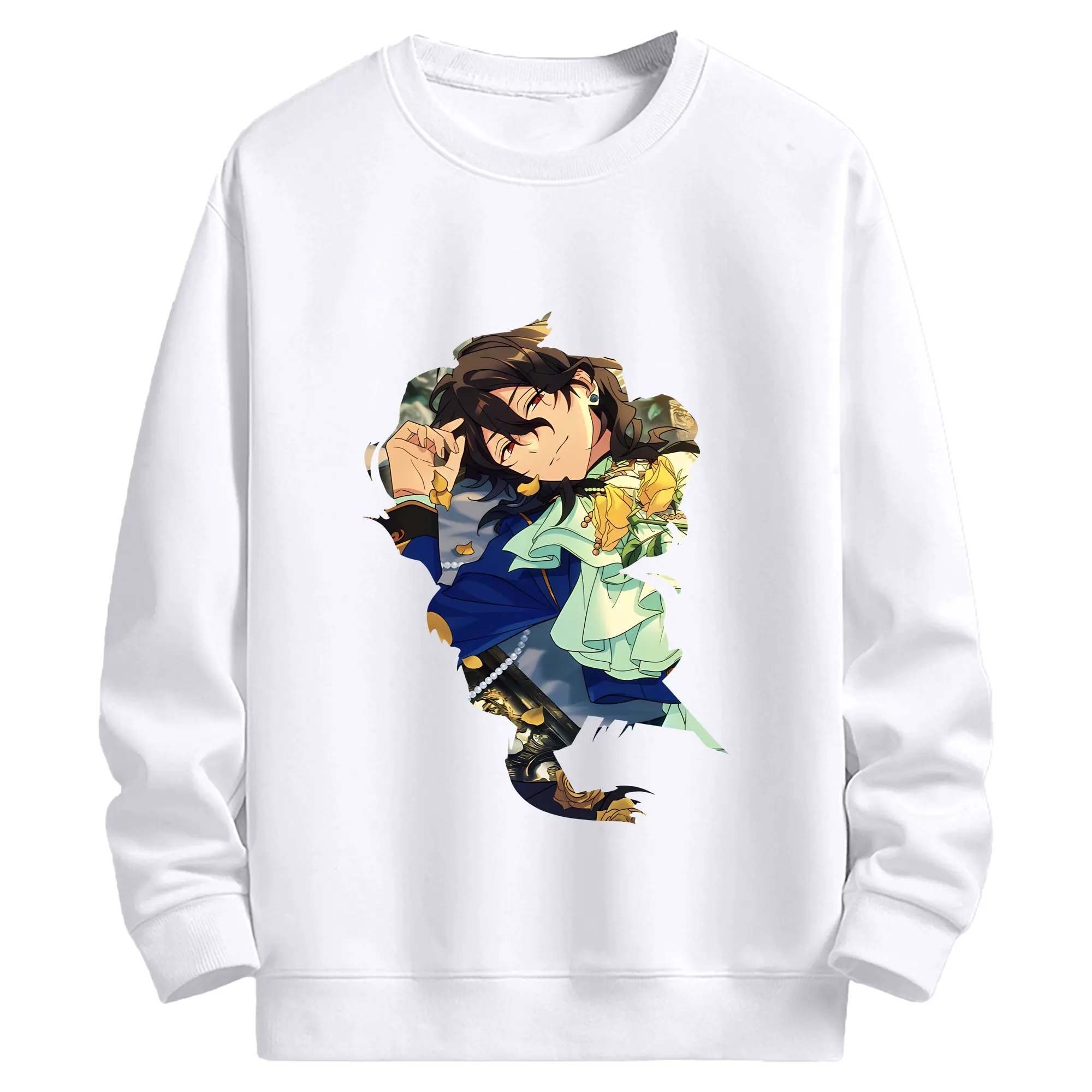 あんさん ぶる グッズ UNDEAD 朔間零 - 高品質 クルーネック スウェット ・ コットン59％ ポリエステル41％ ・ ユニセックス 長袖 トレーナー ・ カジュアル デイリー スポーツ 散歩用