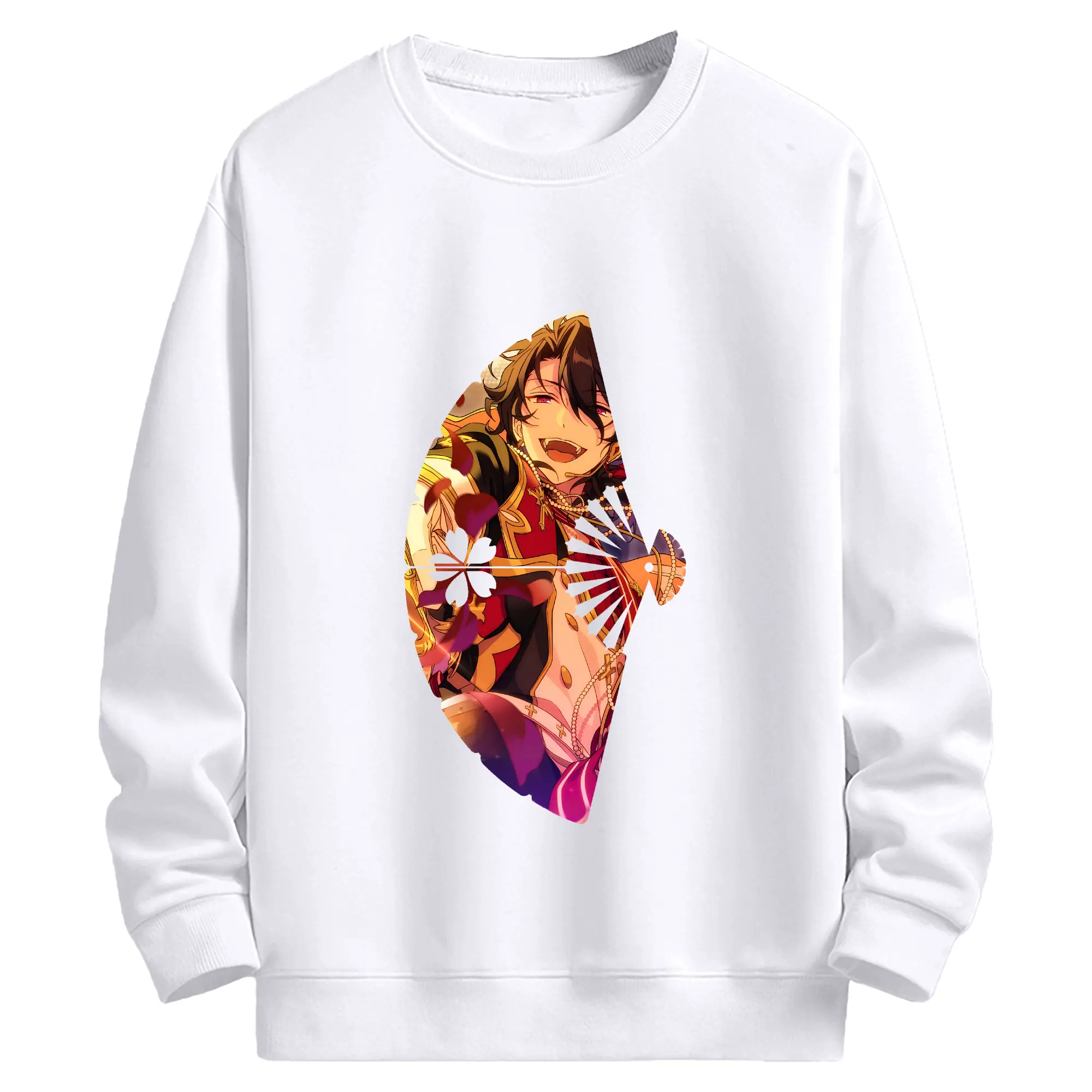 あんさん ぶる グッズ UNDEAD 朔間零 - 高品質 クルーネック スウェット ・ コットン59％ ポリエステル41％ ・ ユニセックス 長袖 トレーナー ・ カジュアル デイリー スポーツ 散歩用