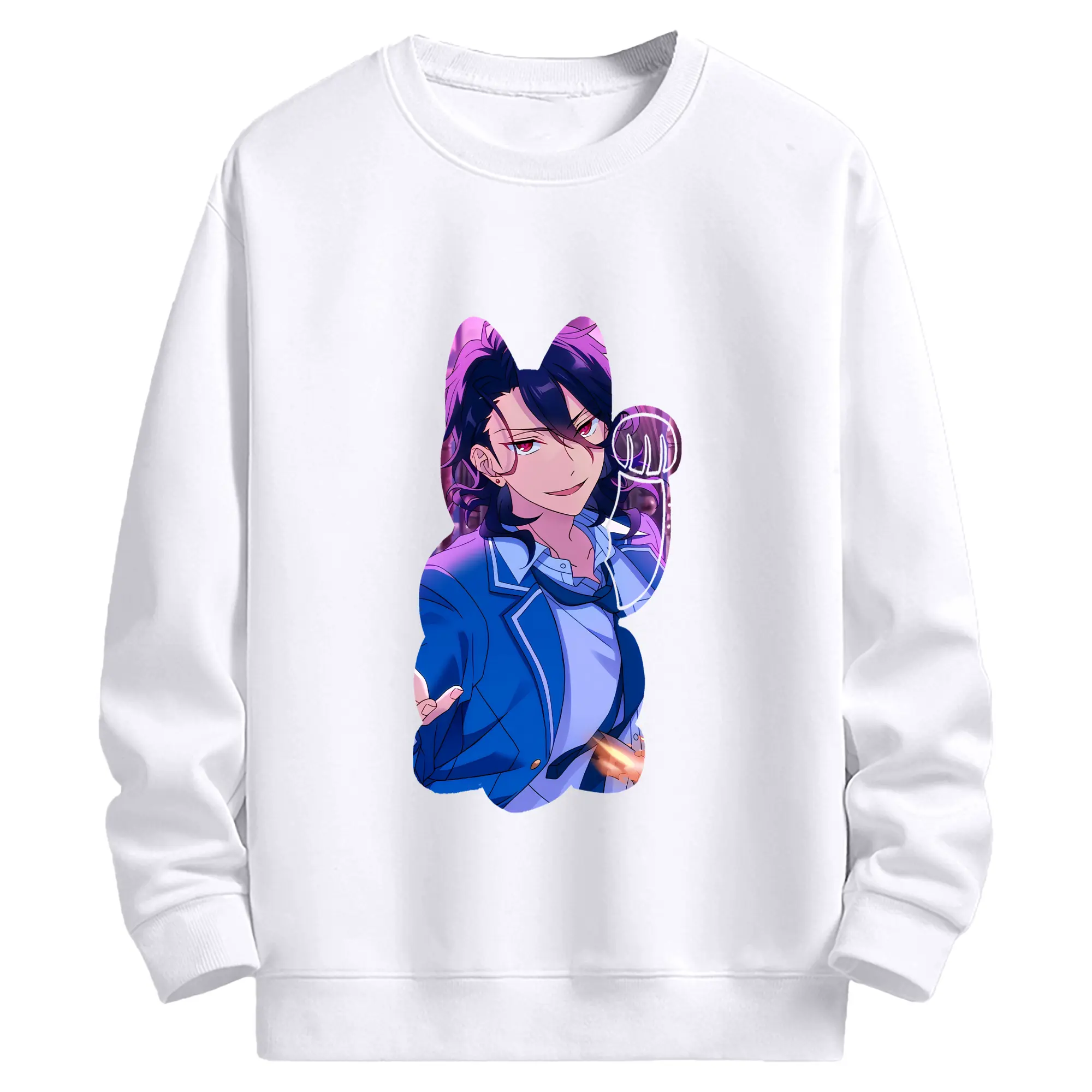 あんさん ぶる グッズ UNDEAD 朔間零 - 高品質 クルーネック スウェット ・ コットン59％ ポリエステル41％ ・ ユニセックス 長袖 トレーナー ・ カジュアル デイリー スポーツ 散歩用