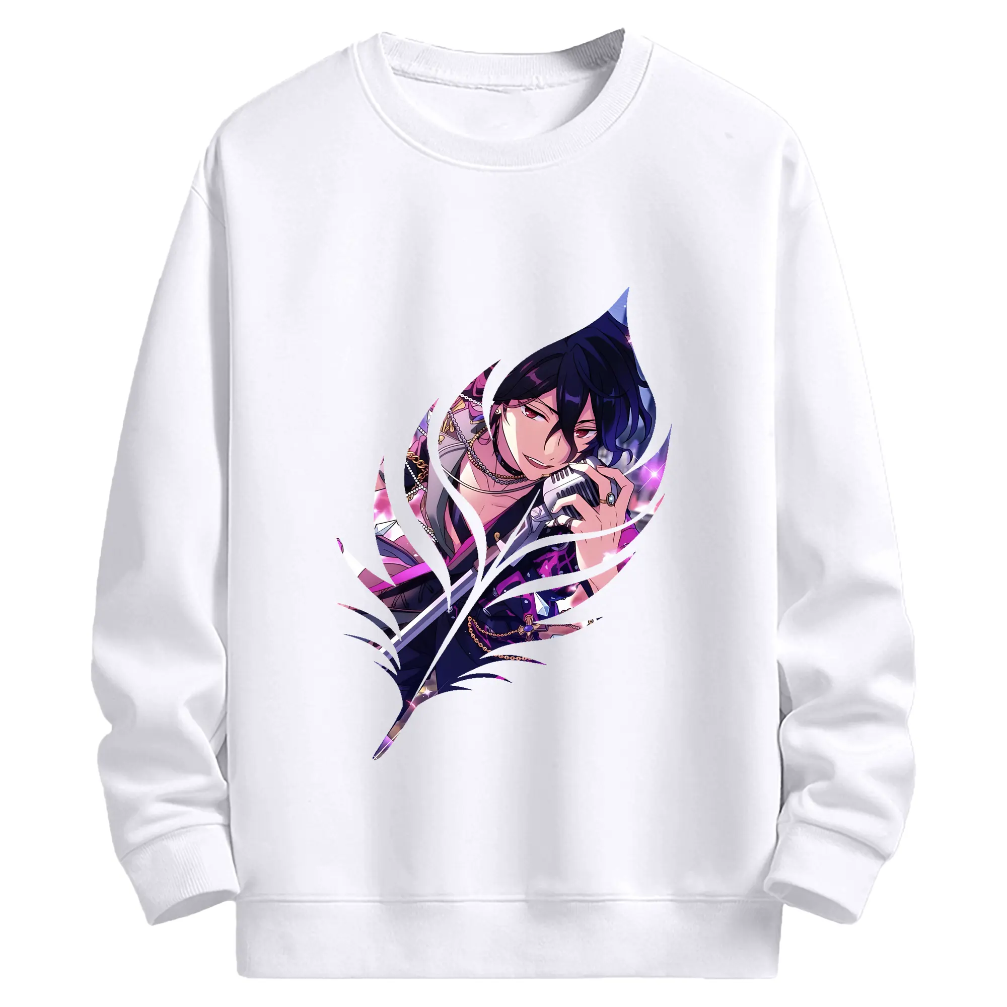 あんさん ぶる グッズ UNDEAD 朔間零 - 高品質 クルーネック スウェット ・ コットン59％ ポリエステル41％ ・ ユニセックス 長袖 トレーナー ・ カジュアル デイリー スポーツ 散歩用