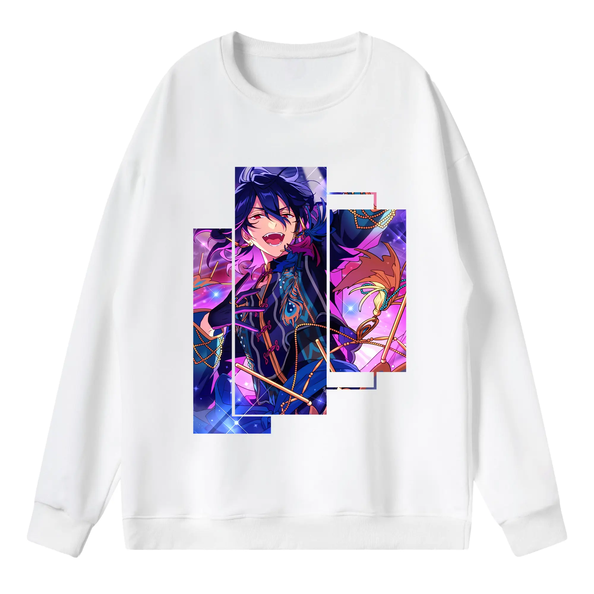 あんさん ぶる グッズ UNDEAD 朔間零 - 薄手 クルーネック スウェット 裏毛260g · ポリエステル 春秋向け カジュアル 男女兼用 · トレーナー デイリー スポーツ 散歩に最適