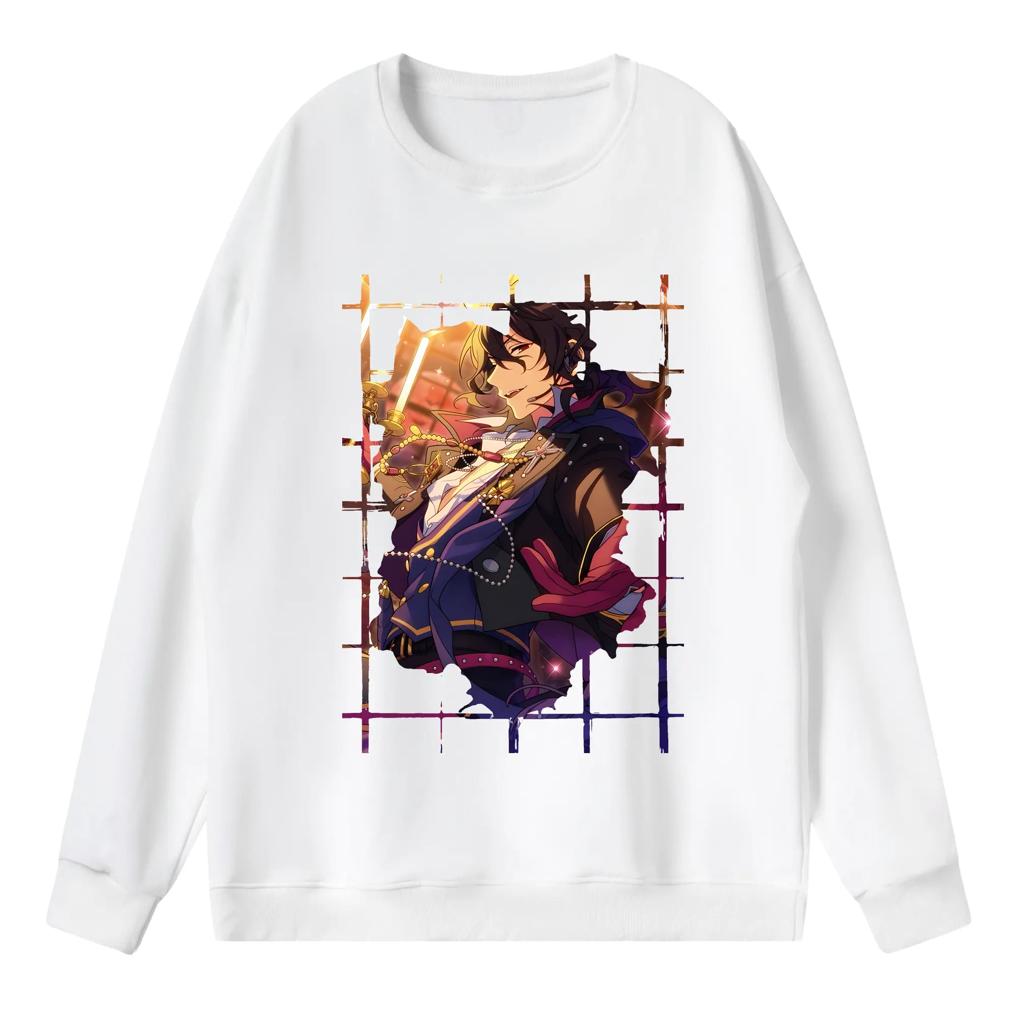 あんさん ぶる グッズ UNDEAD 朔間零 - 薄手 クルーネック スウェット 裏毛260g · ポリエステル 春秋向け カジュアル 男女兼用 · トレーナー デイリー スポーツ 散歩に最適