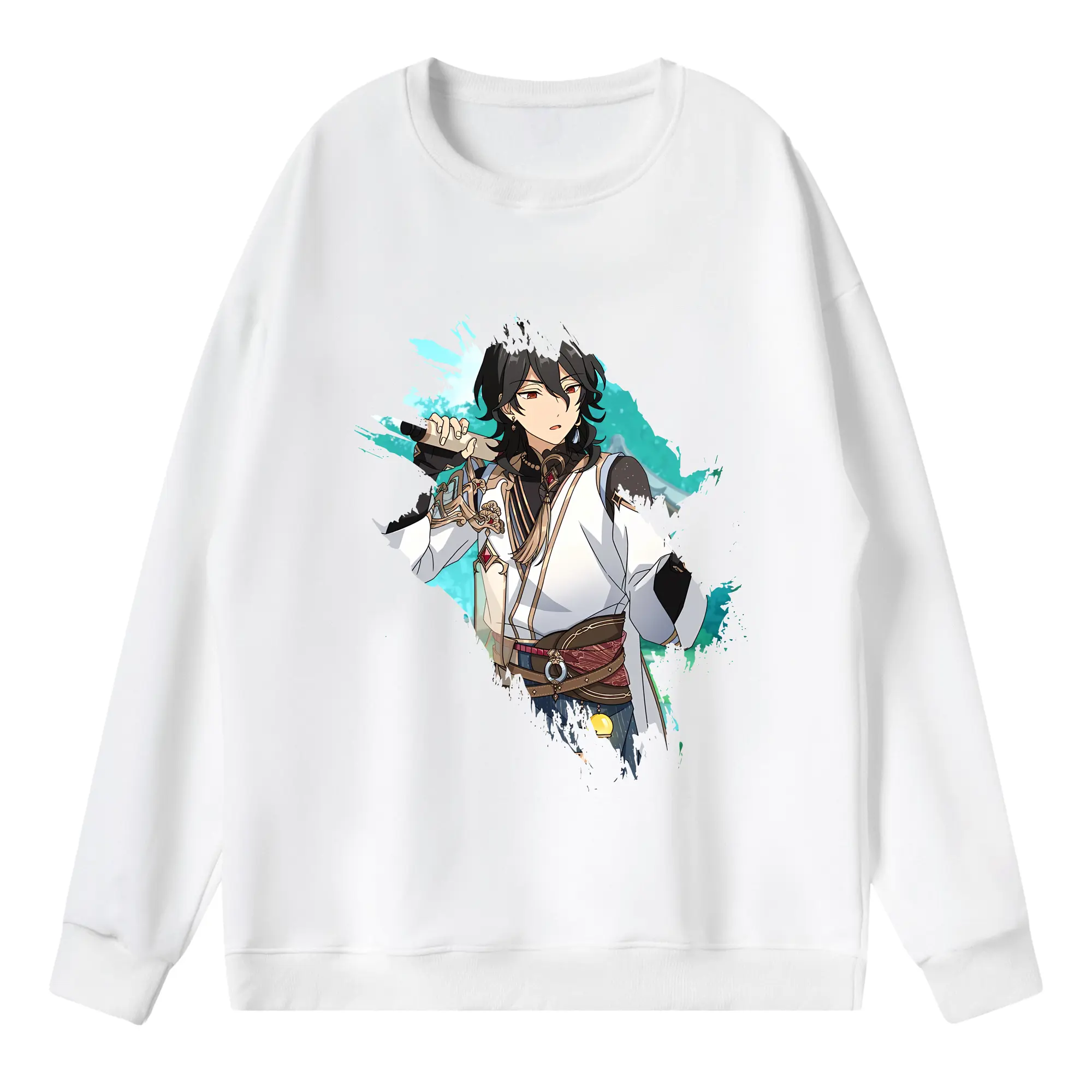 あんさん ぶる グッズ UNDEAD 朔間零 - 薄手 クルーネック スウェット 裏毛260g · ポリエステル 春秋向け カジュアル 男女兼用 · トレーナー デイリー スポーツ 散歩に最適