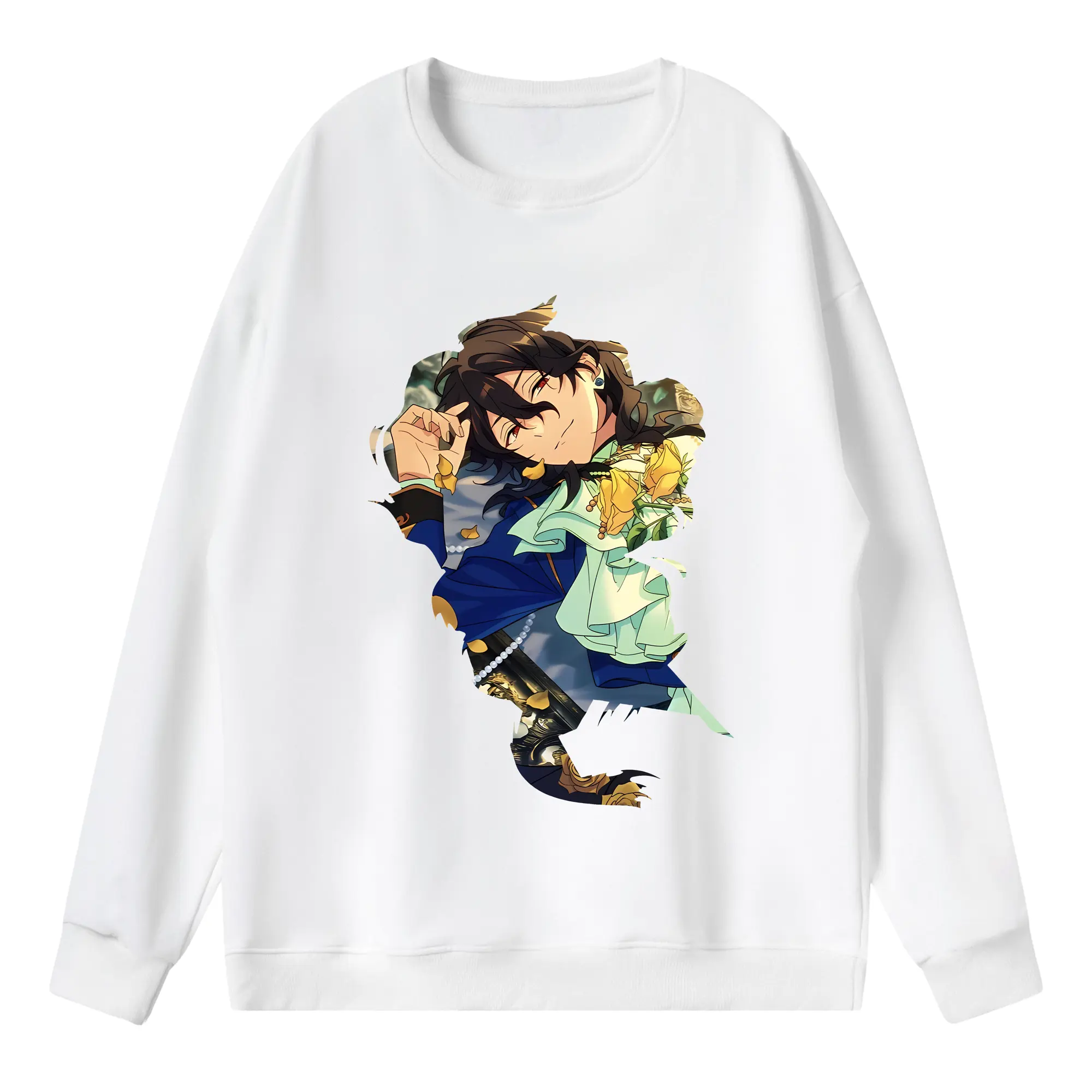 あんさん ぶる グッズ UNDEAD 朔間零 - 薄手 クルーネック スウェット 裏毛260g · ポリエステル 春秋向け カジュアル 男女兼用 · トレーナー デイリー スポーツ 散歩に最適