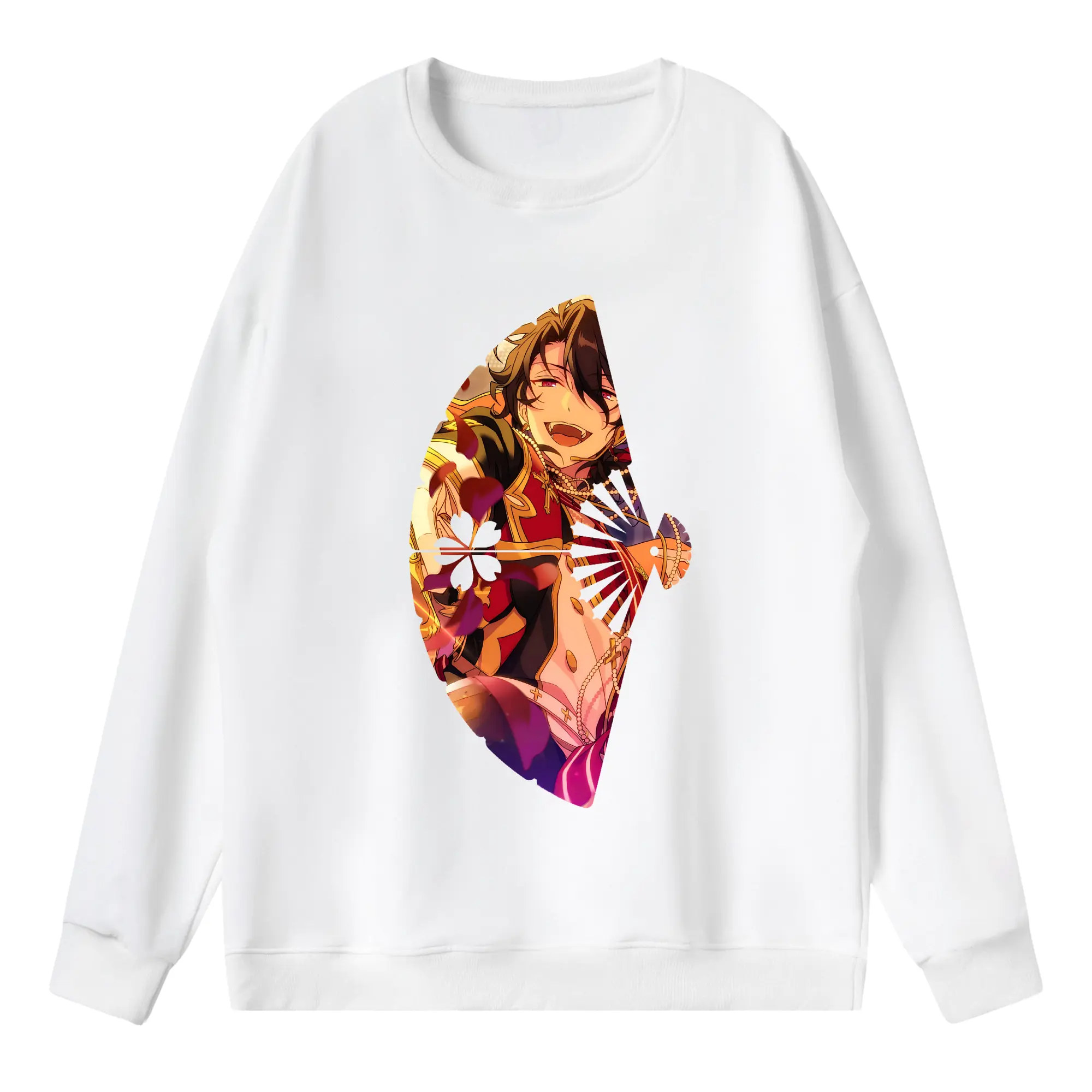 あんさん ぶる グッズ UNDEAD 朔間零 - 薄手 クルーネック スウェット 裏毛260g · ポリエステル 春秋向け カジュアル 男女兼用 · トレーナー デイリー スポーツ 散歩に最適