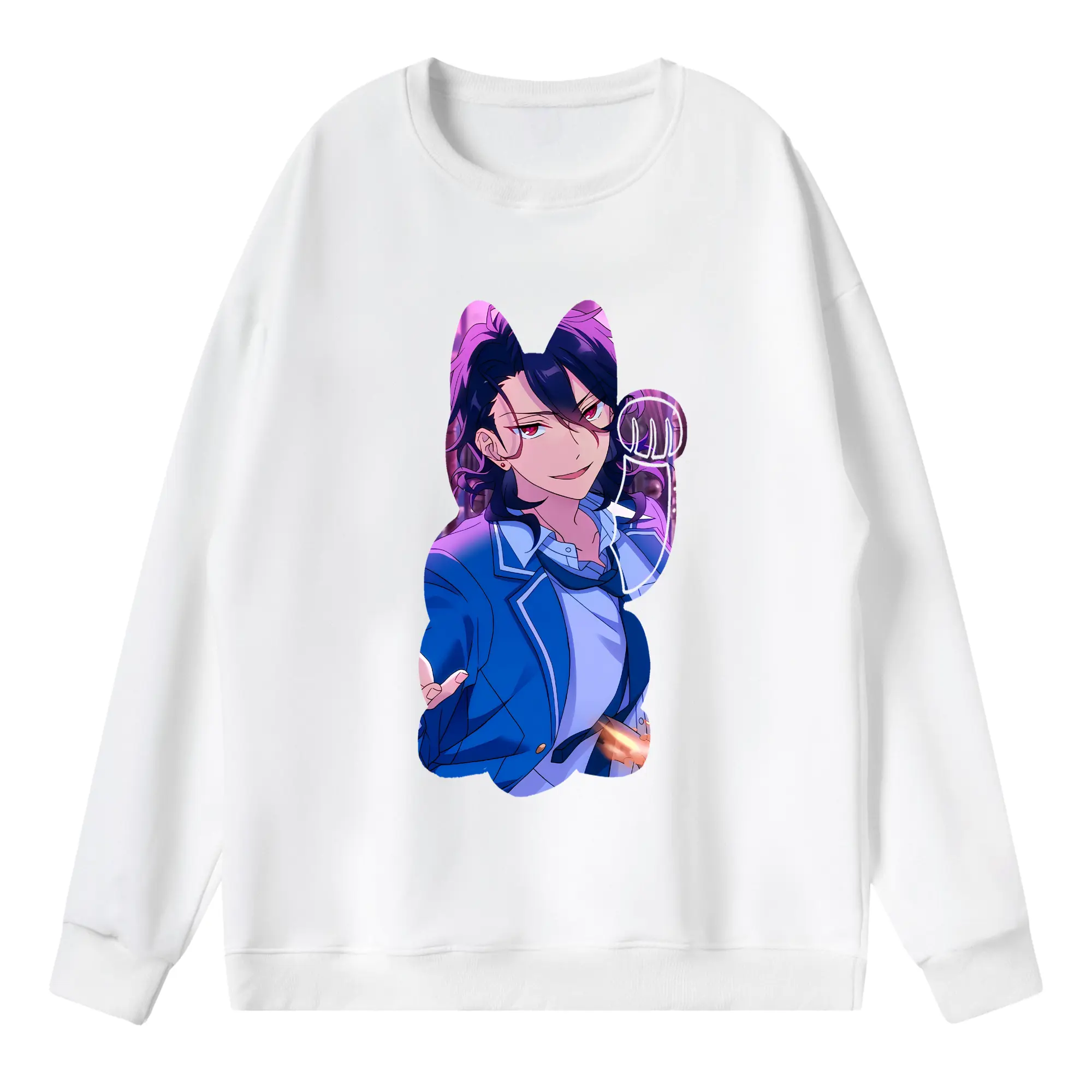 あんさん ぶる グッズ UNDEAD 朔間零 - 薄手 クルーネック スウェット 裏毛260g · ポリエステル 春秋向け カジュアル 男女兼用 · トレーナー デイリー スポーツ 散歩に最適