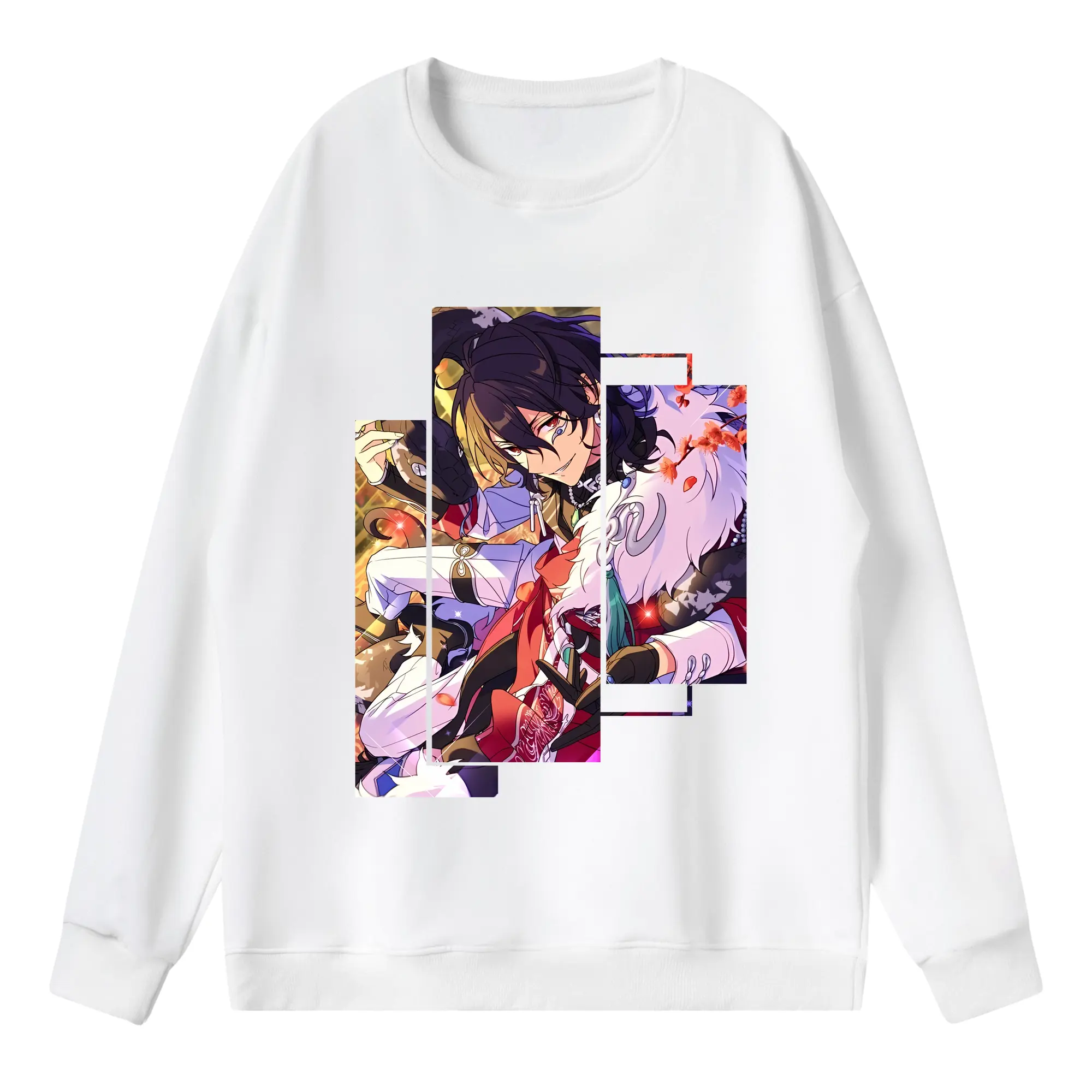 あんさん ぶる グッズ UNDEAD 朔間零 - 薄手 クルーネック スウェット 裏毛260g · ポリエステル 春秋向け カジュアル 男女兼用 · トレーナー デイリー スポーツ 散歩に最適