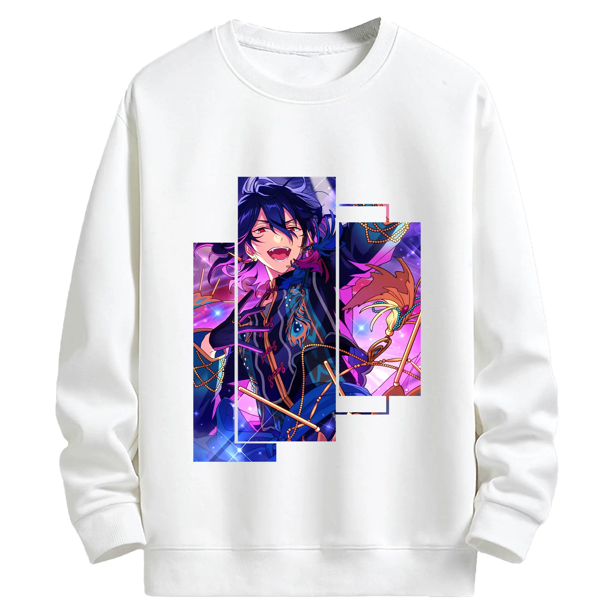 あんさん ぶる グッズ UNDEAD 朔間零 - キッズ クルーネックスウェットシャツ ・ フロントプリント ・ 綿80％ ポリエステル20％ ・ 快適 通学 スポーツ 日常使い お散歩用